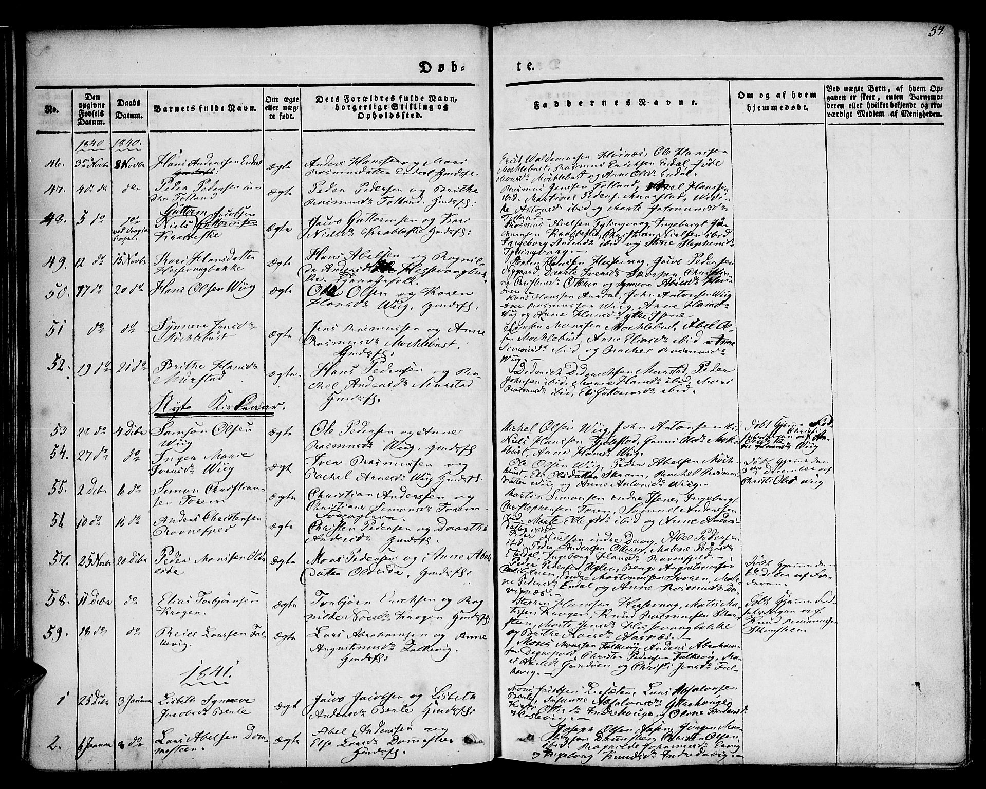 Davik sokneprestembete, SAB/A-79701/H/Haa/Haaa/L0004: Parish register (official) no. A 4, 1830-1849, p. 54