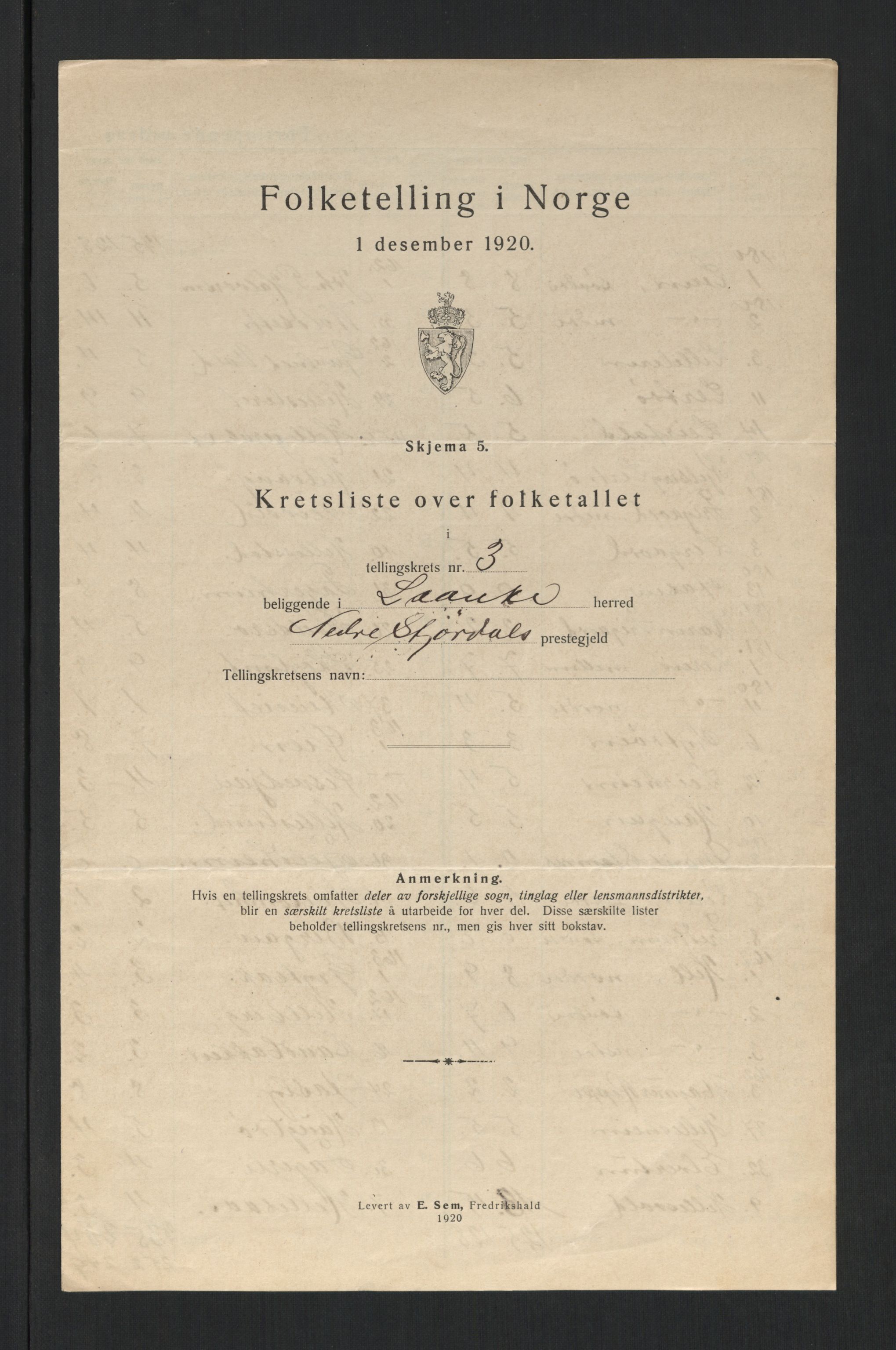 SAT, 1920 census for Lånke, 1920, p. 13