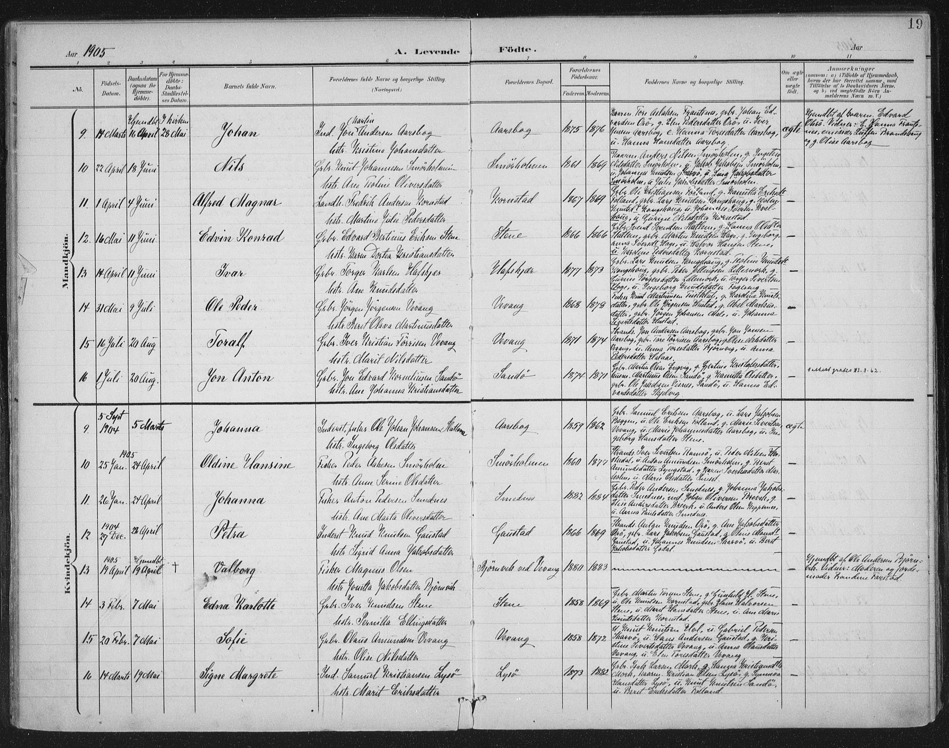 Ministerialprotokoller, klokkerbøker og fødselsregistre - Møre og Romsdal, AV/SAT-A-1454/570/L0833: Parish register (official) no. 570A07, 1901-1914, p. 19