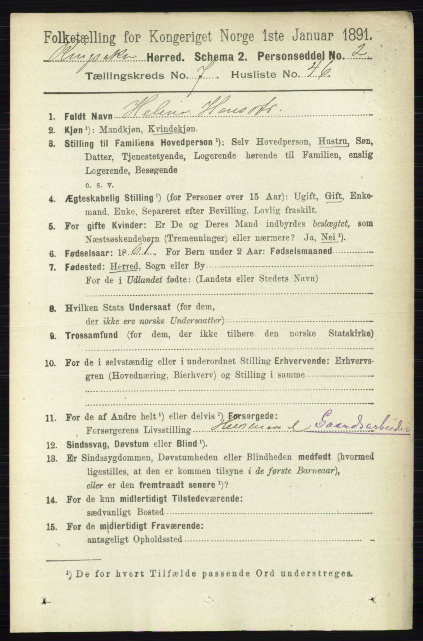 RA, 1891 census for 0412 Ringsaker, 1891, p. 4209