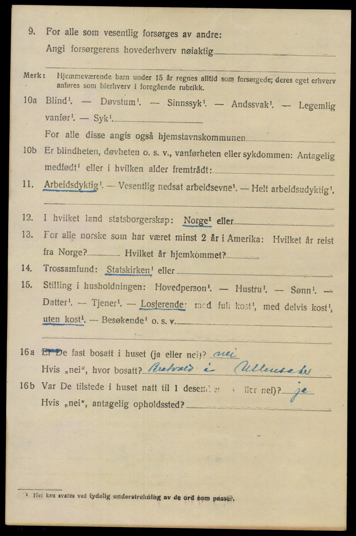 SAO, 1920 census for Ullensaker, 1920, p. 15398