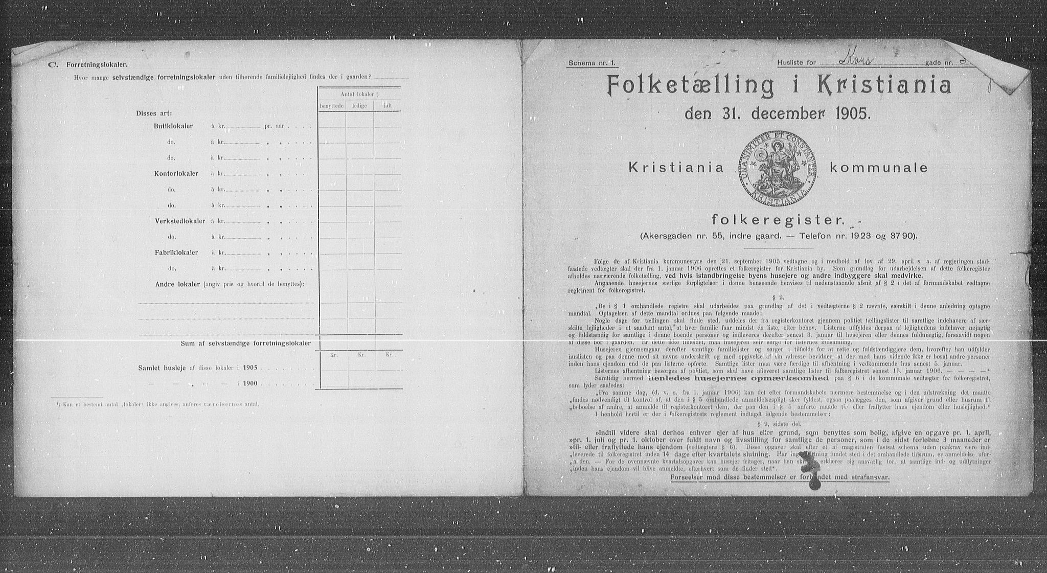 OBA, Municipal Census 1905 for Kristiania, 1905, p. 28190