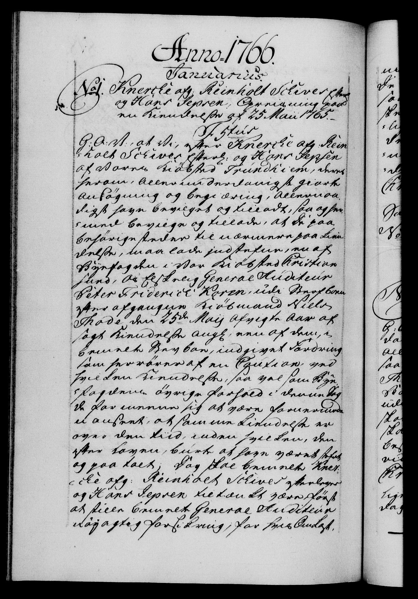 Danske Kanselli 1572-1799, RA/EA-3023/F/Fc/Fca/Fcaa/L0042: Norske registre, 1763-1766, p. 818b
