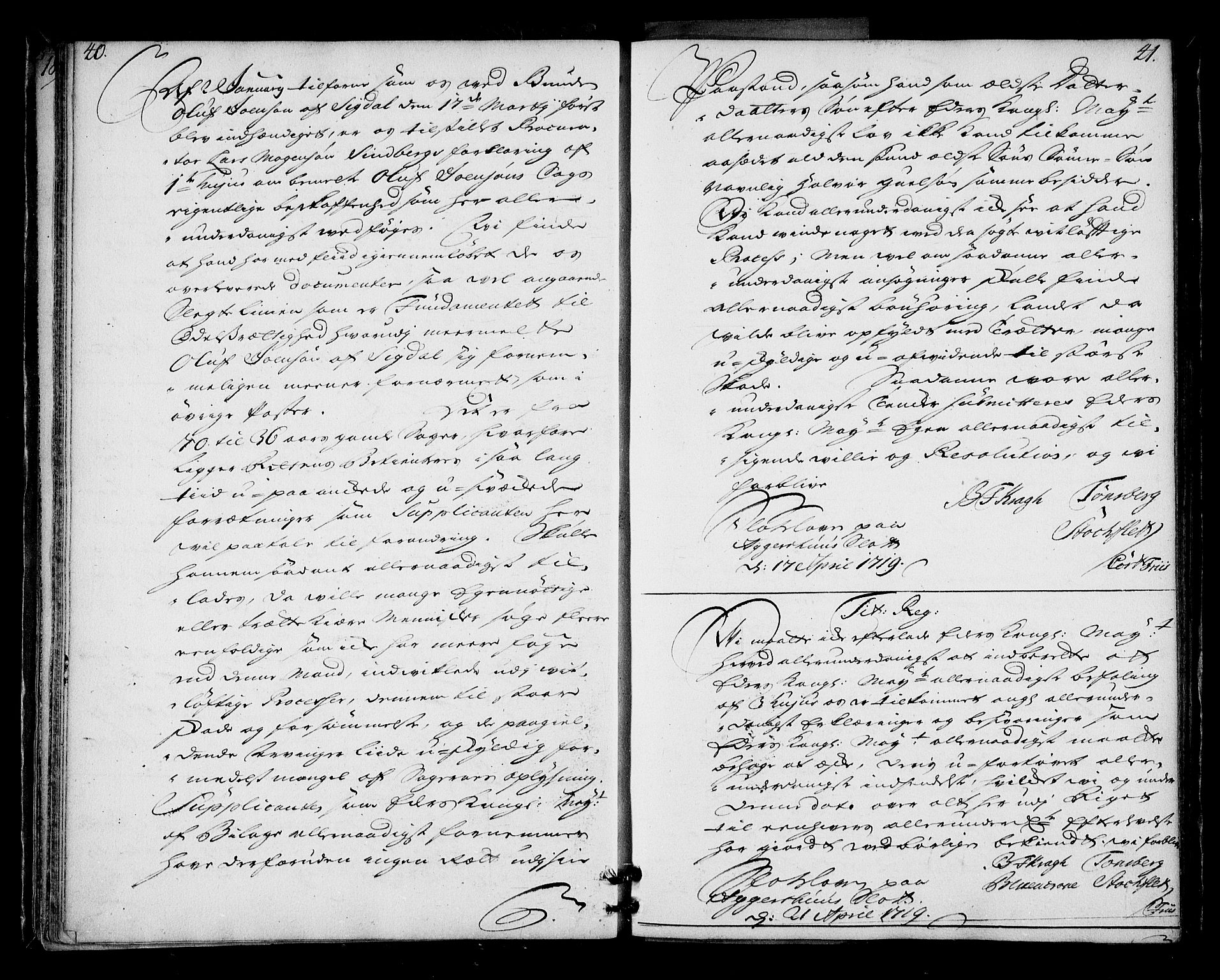 Stattholderembetet 1572-1771, AV/RA-EA-2870/Bd/L0002: Relasjonsprotokoll, 1718-1720, p. 40-41
