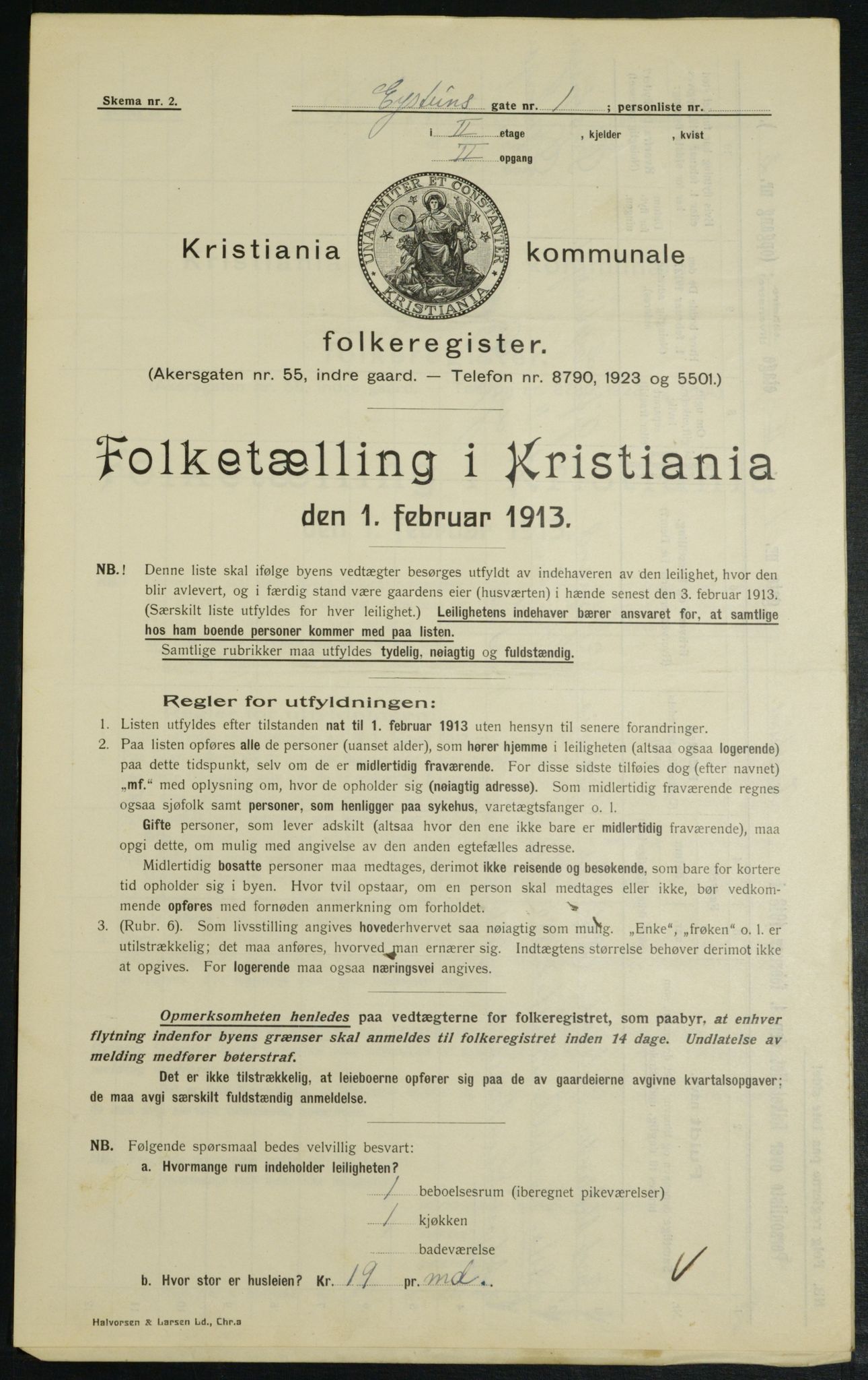 OBA, Municipal Census 1913 for Kristiania, 1913, p. 130179