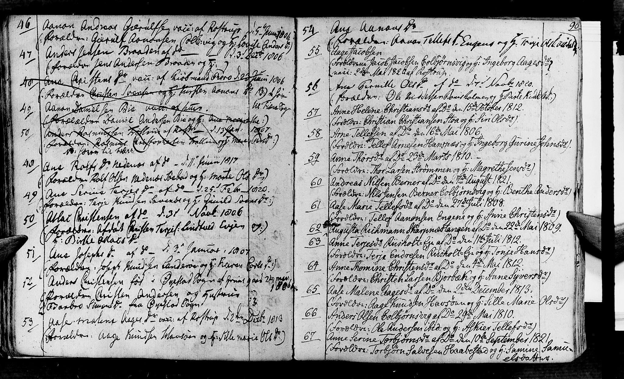 Øyestad sokneprestkontor, AV/SAK-1111-0049/F/Fa/L0011: Parish register (official) no. A 11, 1805-1824, p. 90