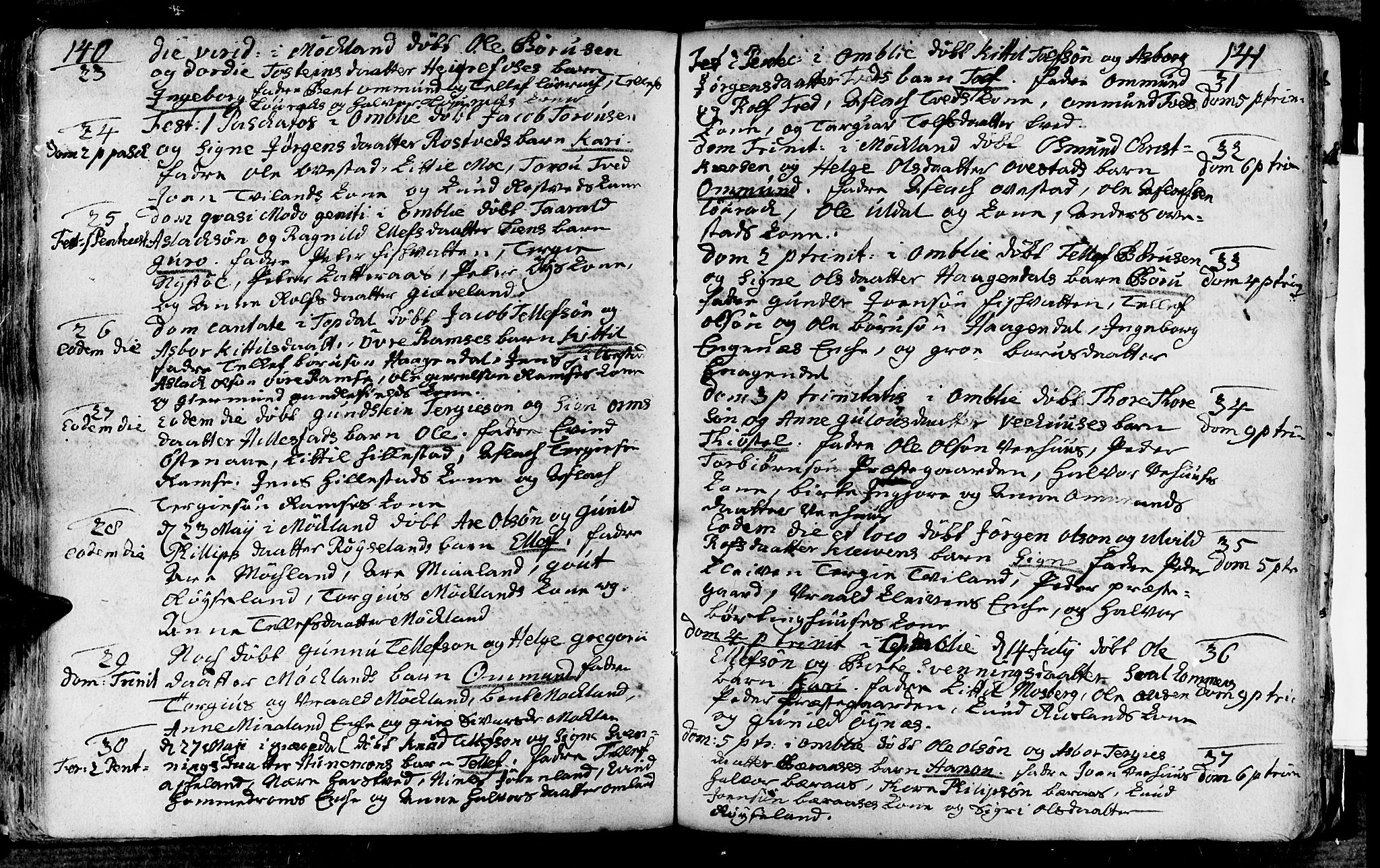 Åmli sokneprestkontor, AV/SAK-1111-0050/F/Fa/Fac/L0003: Parish register (official) no. A 3, 1756-1775, p. 140-141