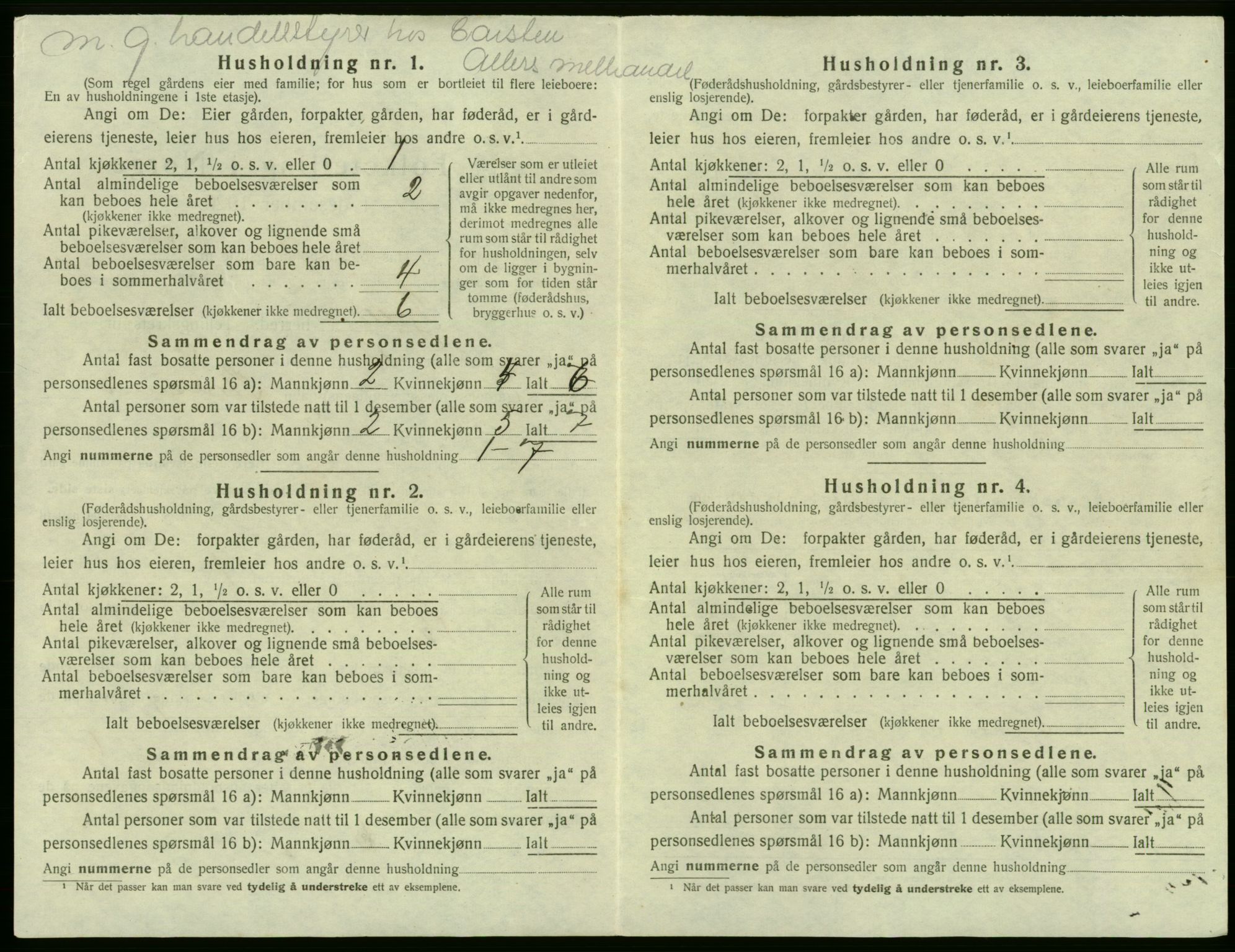 SAB, 1920 census for Fjell, 1920, p. 392