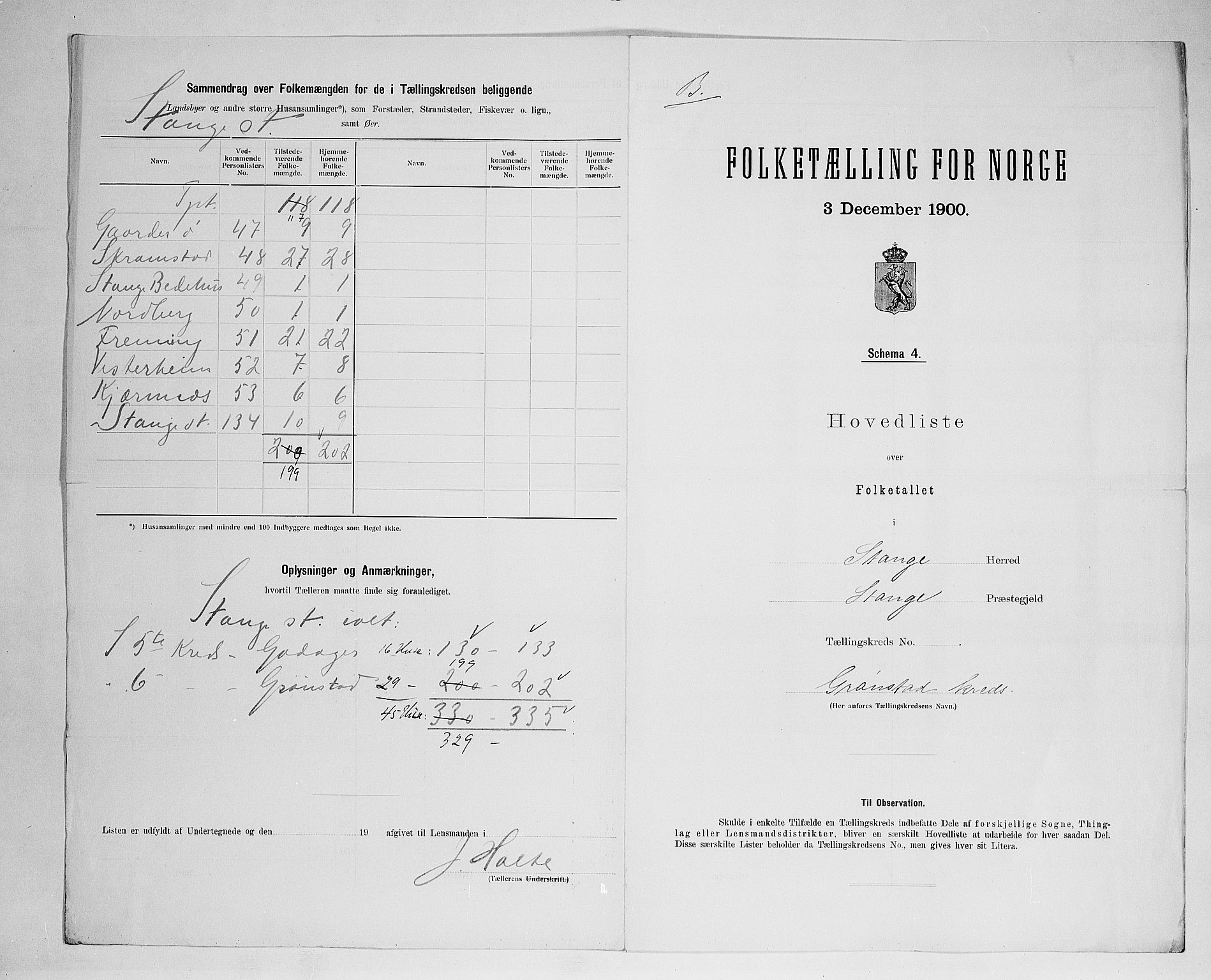 SAH, 1900 census for Stange, 1900, p. 41