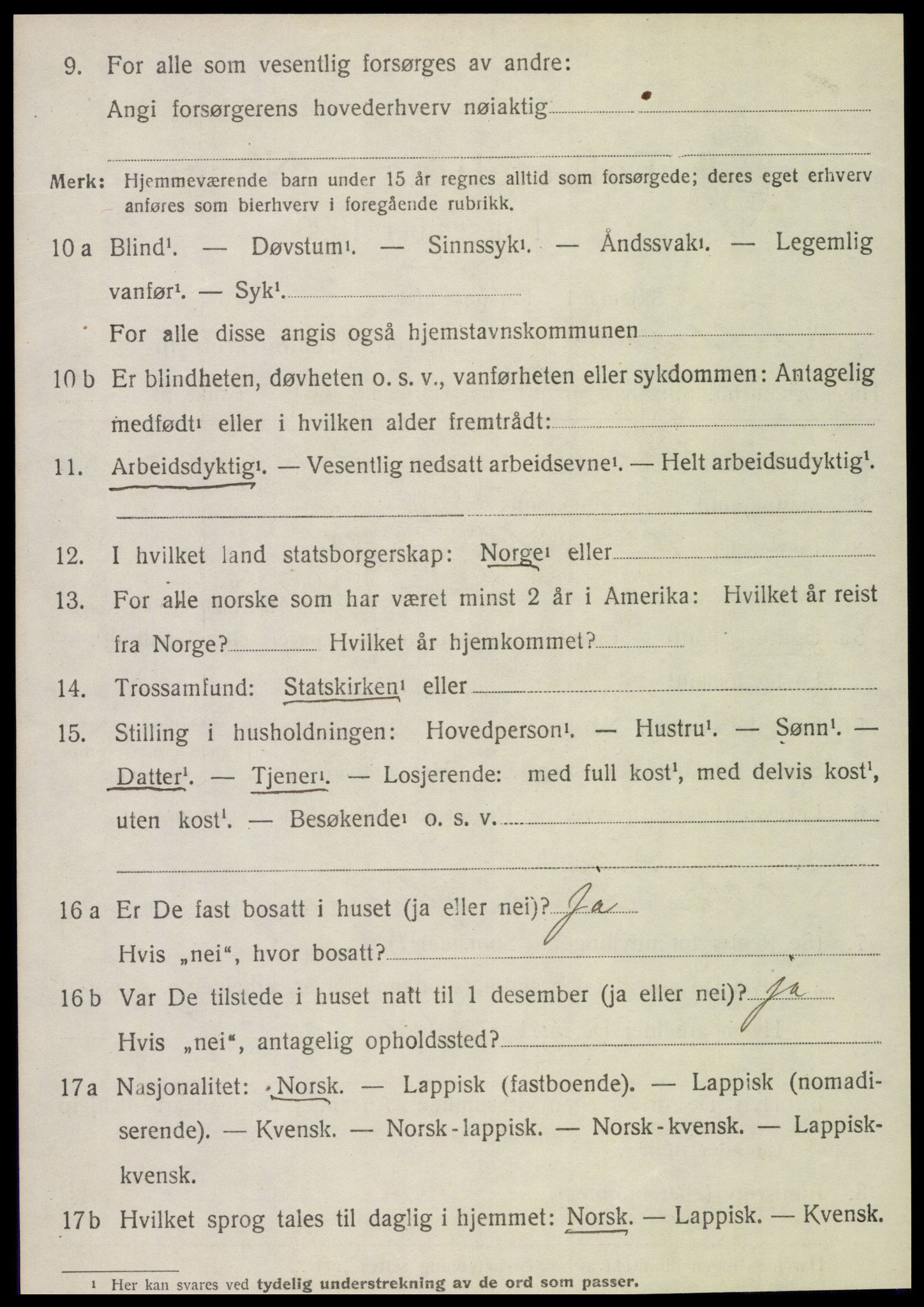 SAT, 1920 census for Foldereid, 1920, p. 1507