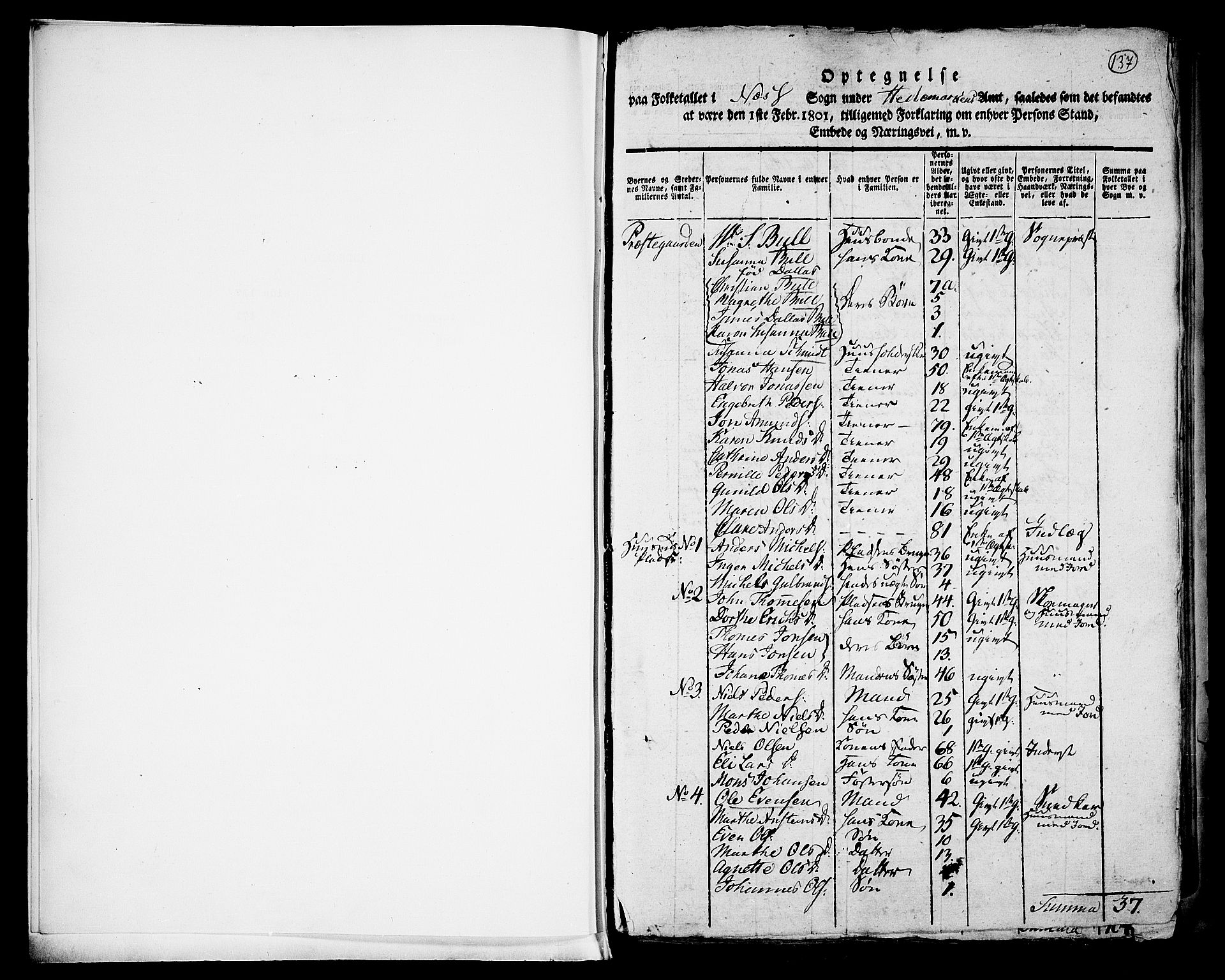 RA, 1801 census for 0411P Nes, 1801, p. 137a