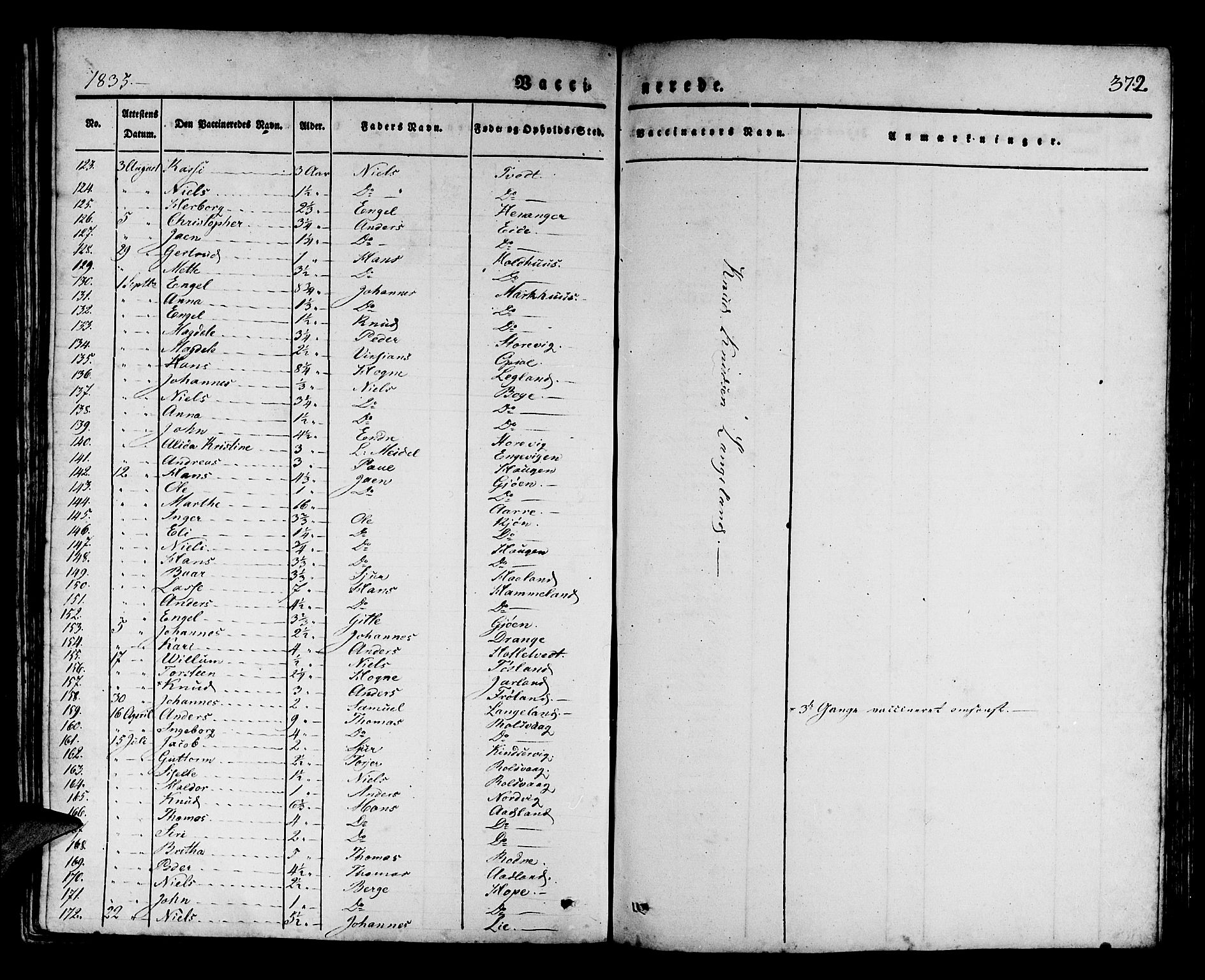 Os sokneprestembete, AV/SAB-A-99929: Parish register (official) no. A 14, 1826-1839, p. 372