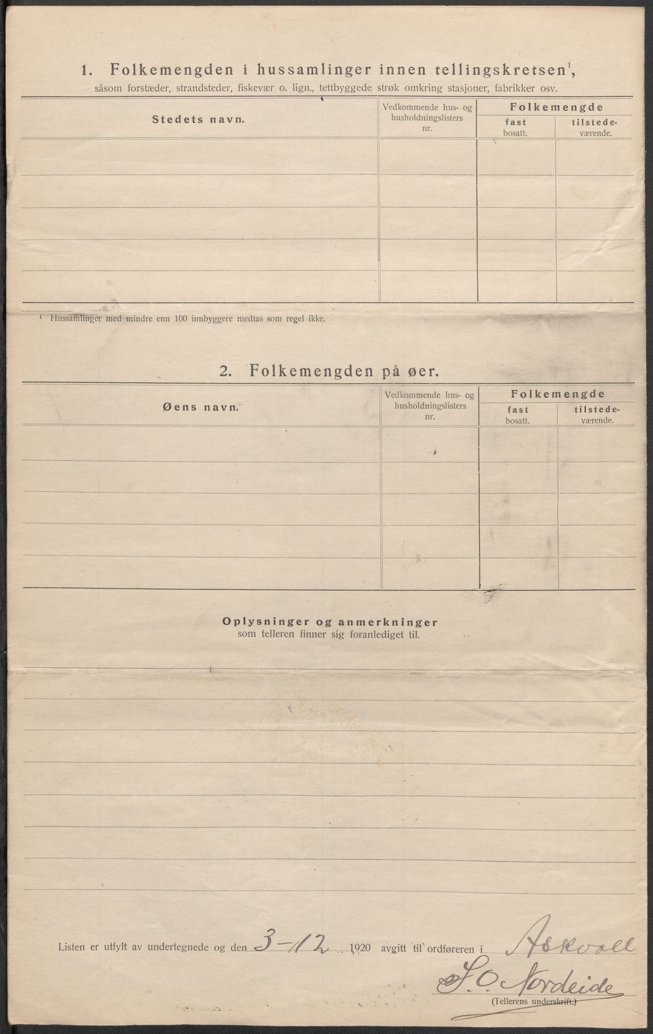 SAB, 1920 census for Askvoll, 1920, p. 25