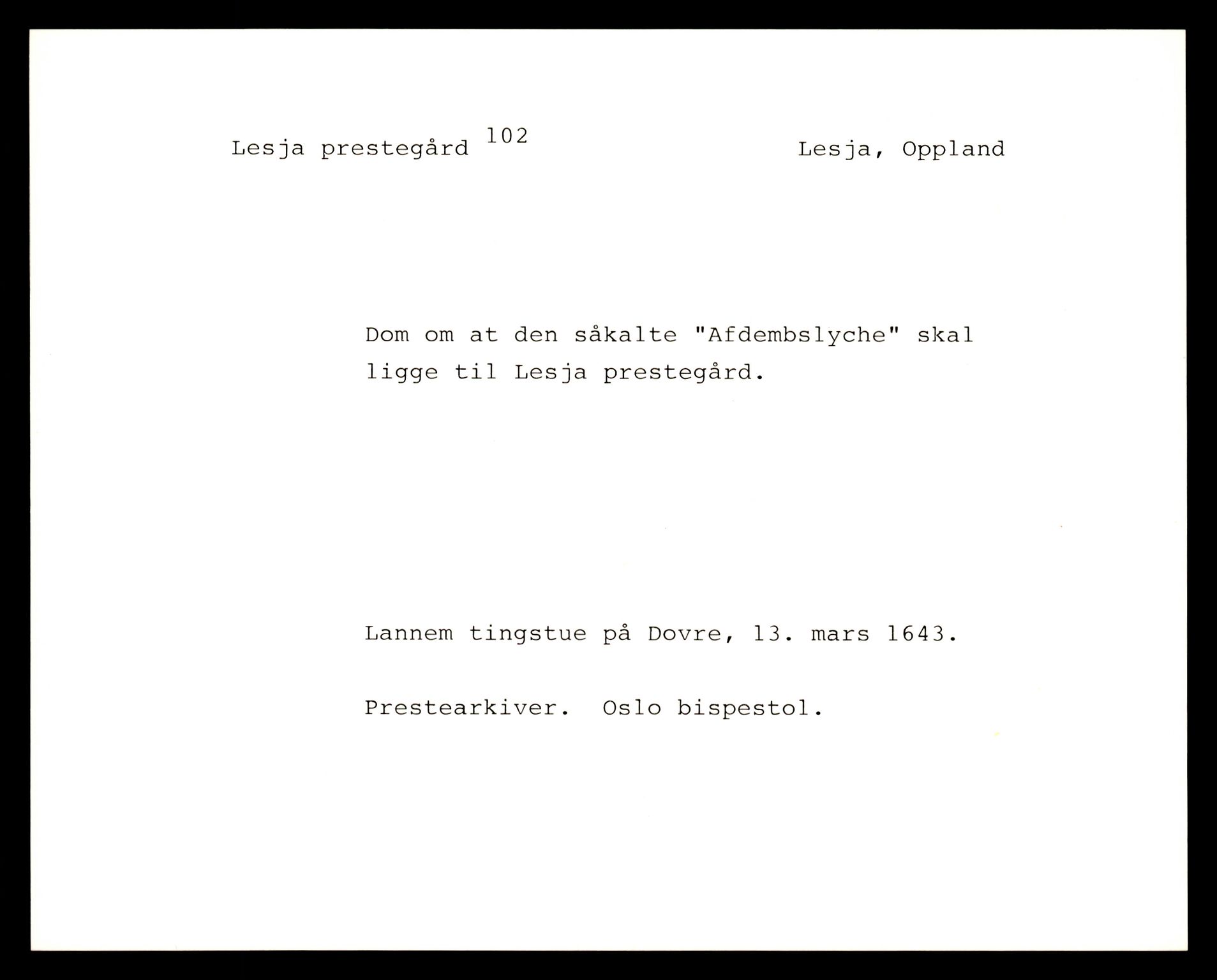 Riksarkivets diplomsamling, AV/RA-EA-5965/F35/F35e/L0009: Registreringssedler Oppland 1, 1400-1700, p. 79