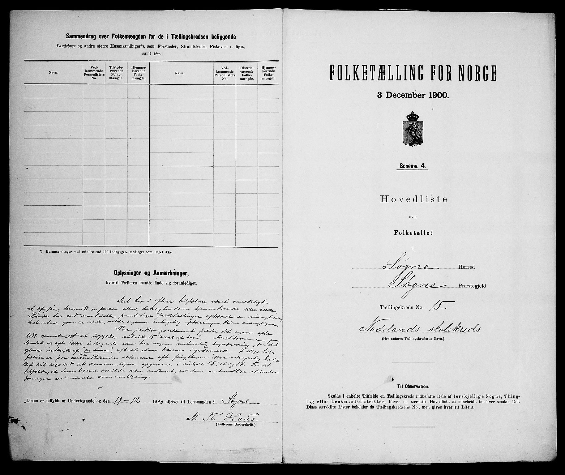 SAK, 1900 census for Søgne, 1900, p. 56