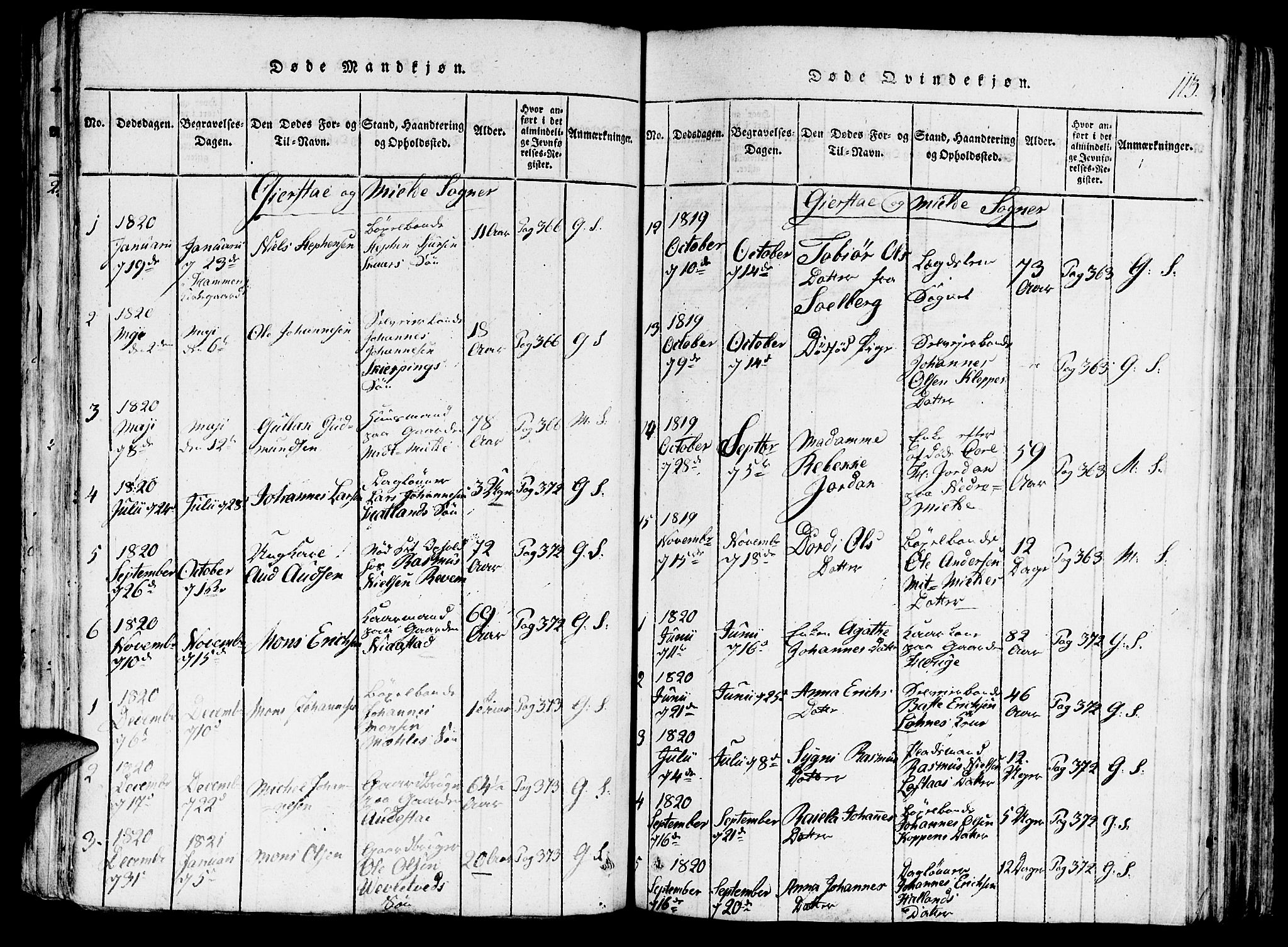 Haus sokneprestembete, AV/SAB-A-75601/H/Haa: Parish register (official) no. A 12, 1816-1821, p. 113