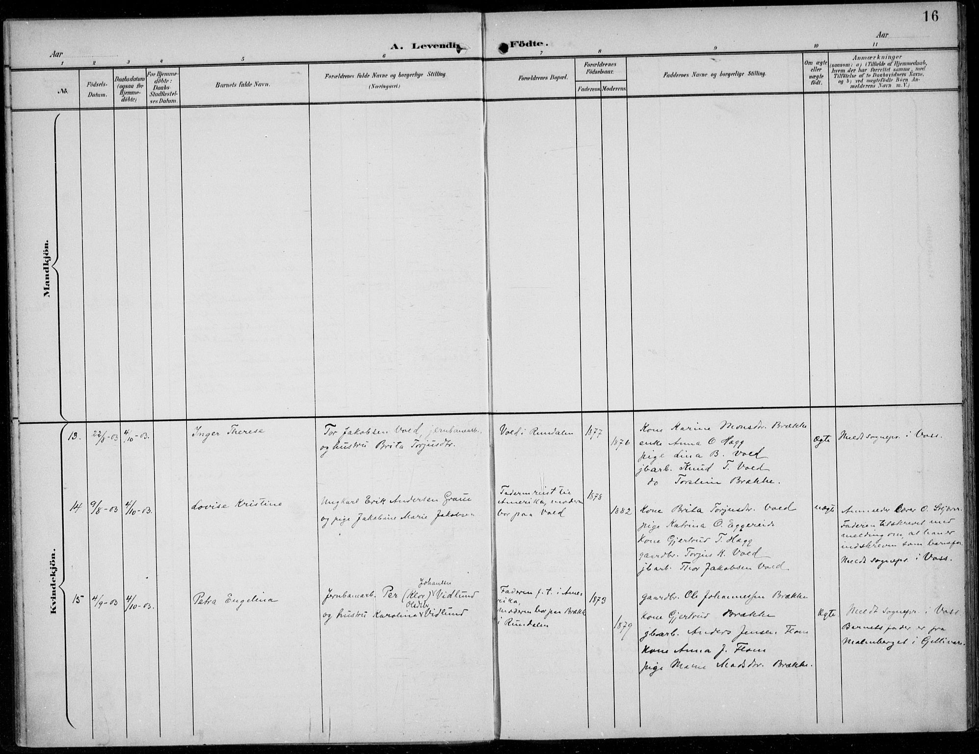 Parish register (official) no. A  1, 1900-1939, p. 16