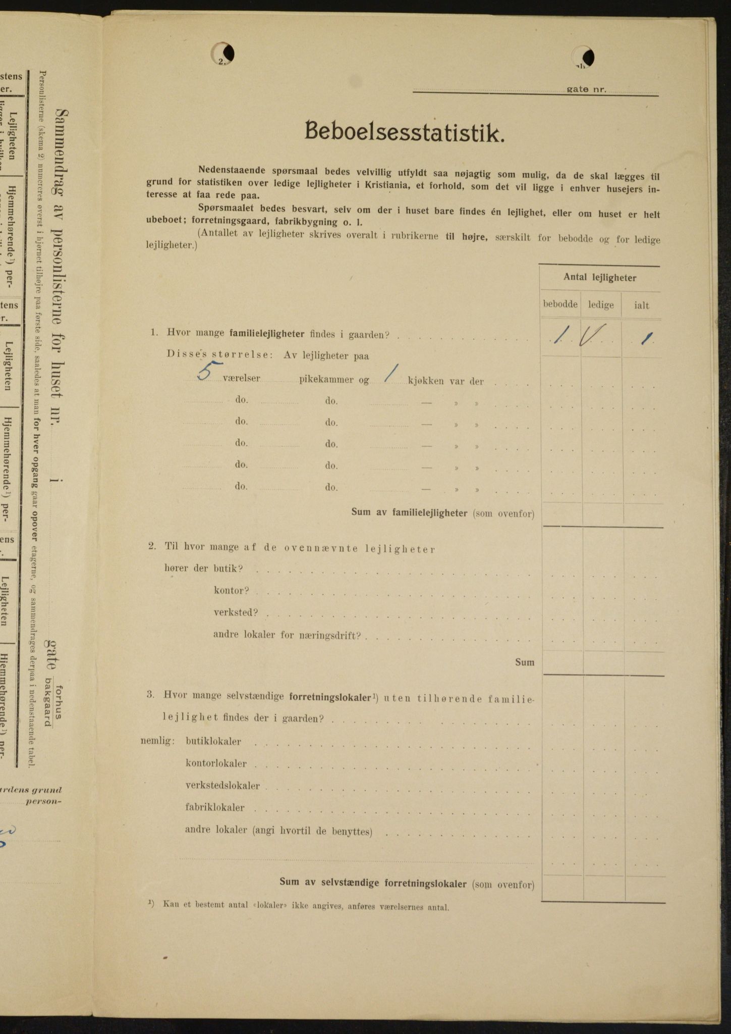 OBA, Municipal Census 1909 for Kristiania, 1909, p. 26633