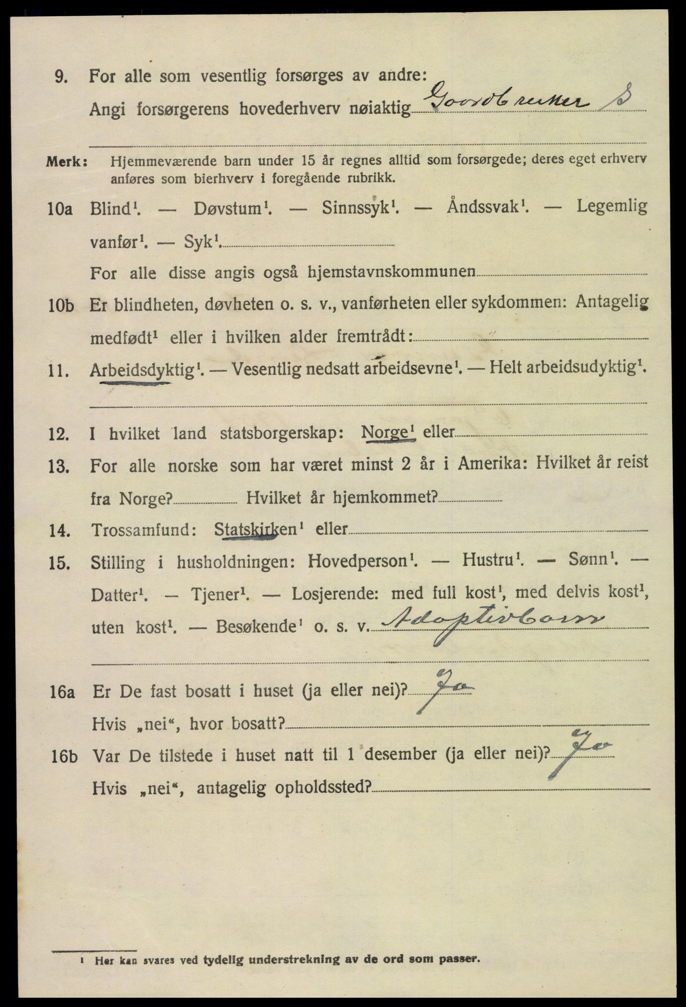 SAH, 1920 census for Nord-Odal, 1920, p. 10888