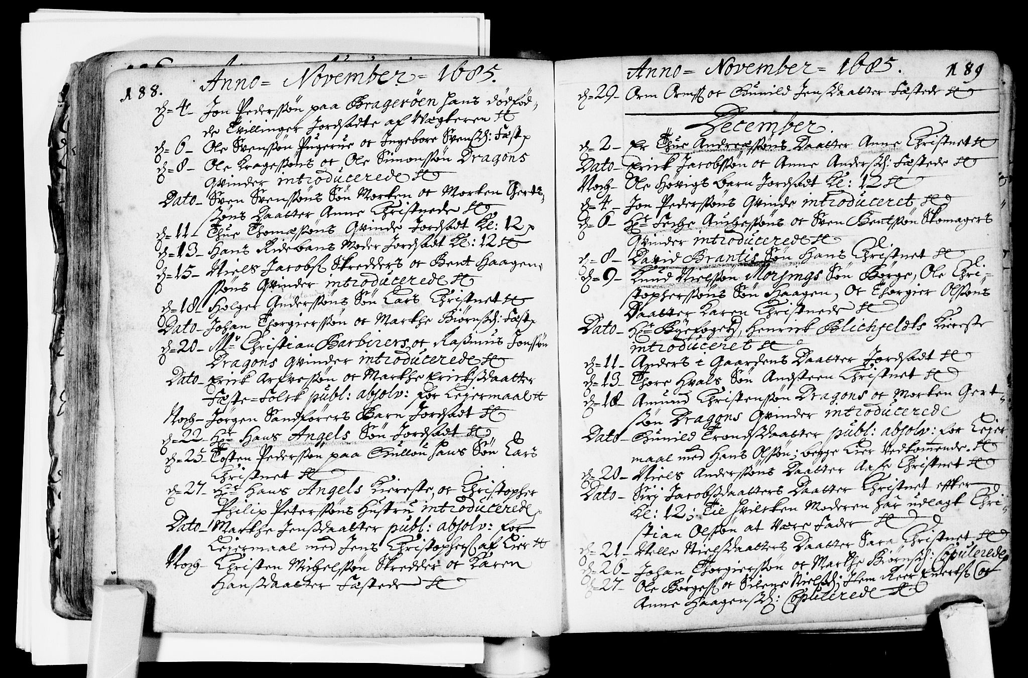 Bragernes kirkebøker, AV/SAKO-A-6/F/Fa/L0002: Parish register (official) no. I 2, 1680-1705, p. 188-189