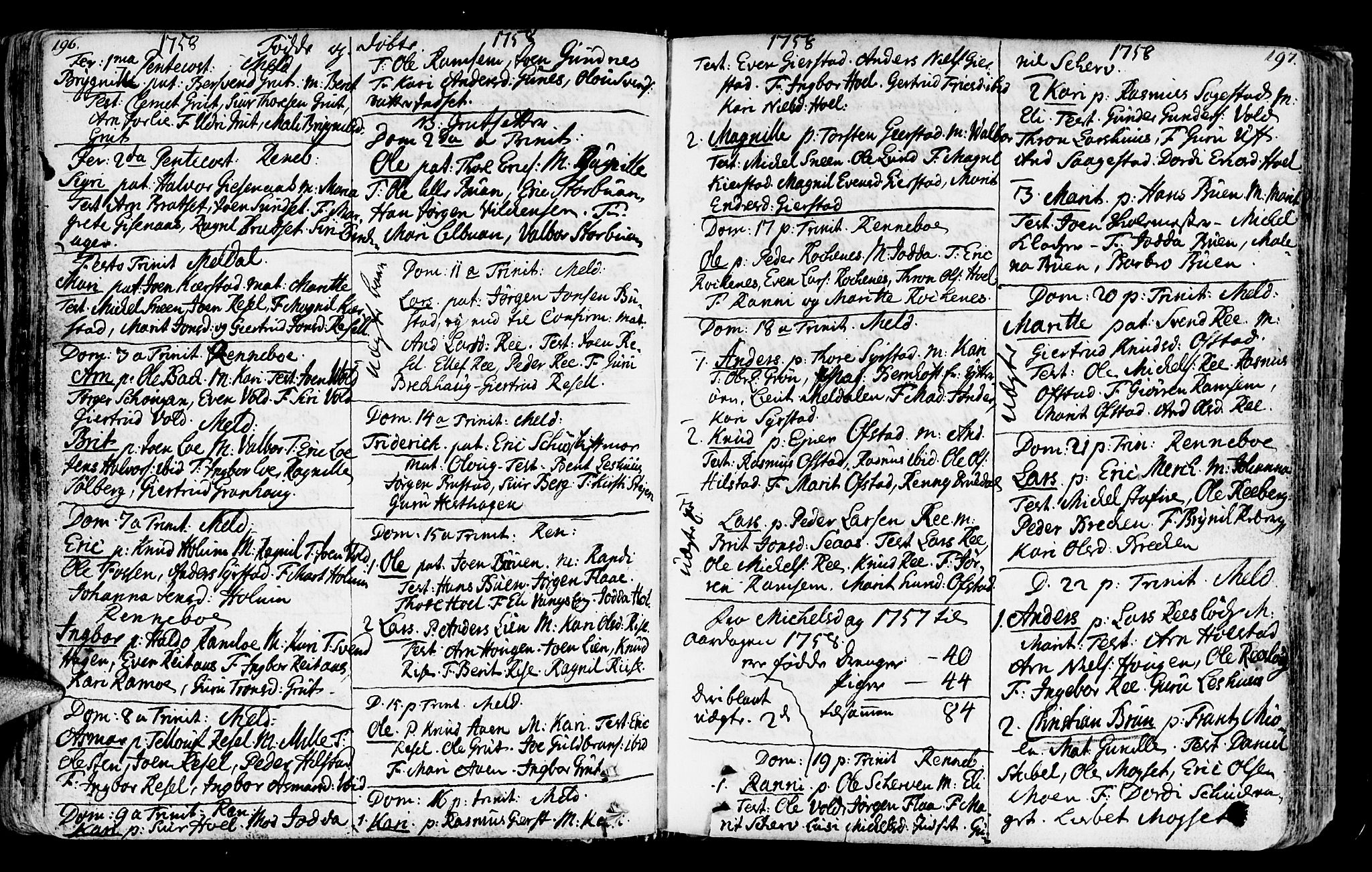 Ministerialprotokoller, klokkerbøker og fødselsregistre - Sør-Trøndelag, SAT/A-1456/672/L0851: Parish register (official) no. 672A04, 1751-1775, p. 196-197