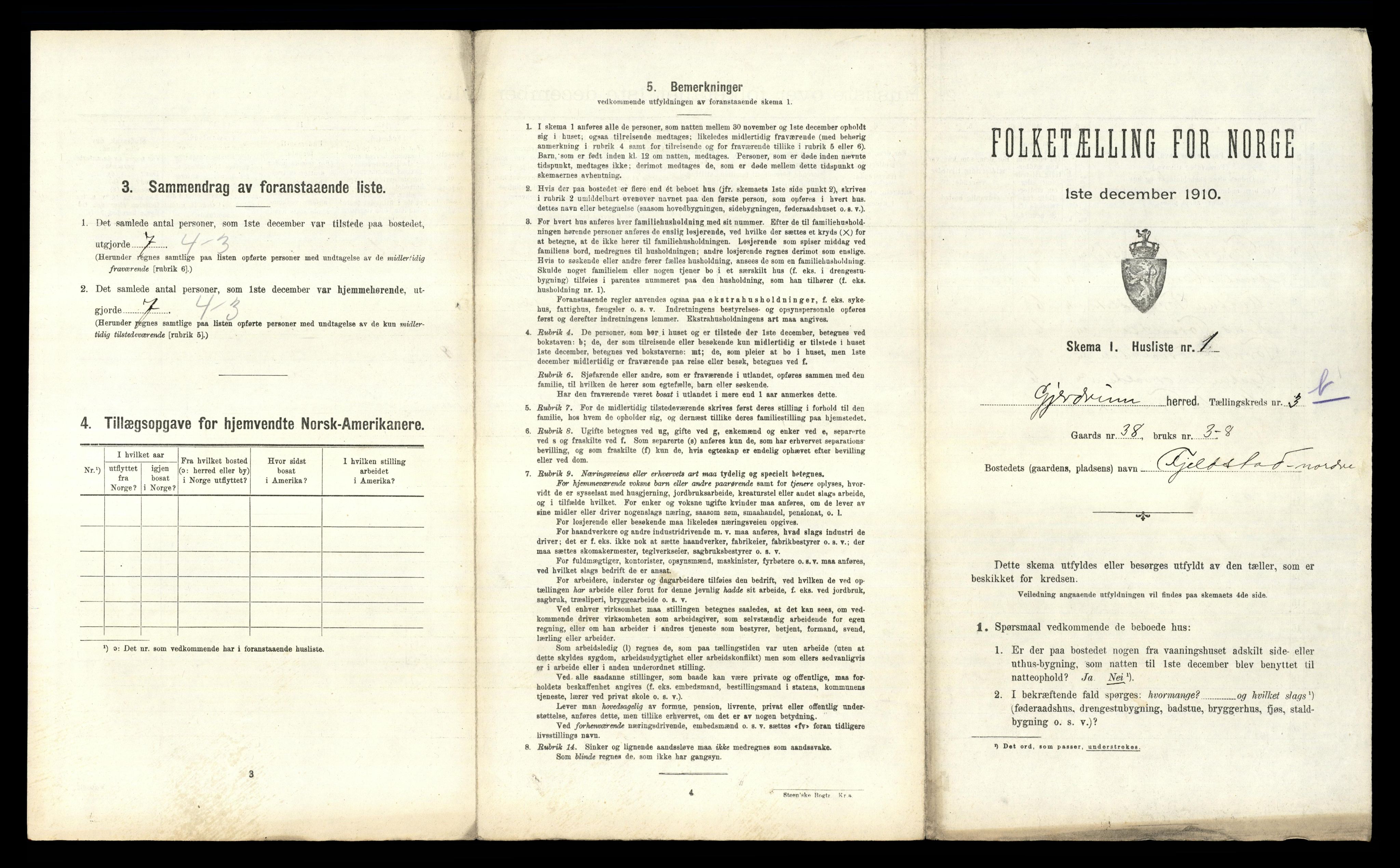 RA, 1910 census for Gjerdrum, 1910, p. 365