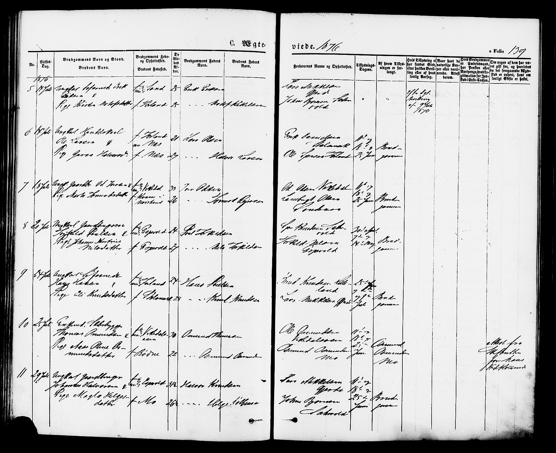 Vikedal sokneprestkontor, SAST/A-101840/01/IV: Parish register (official) no. A 7, 1868-1883, p. 139