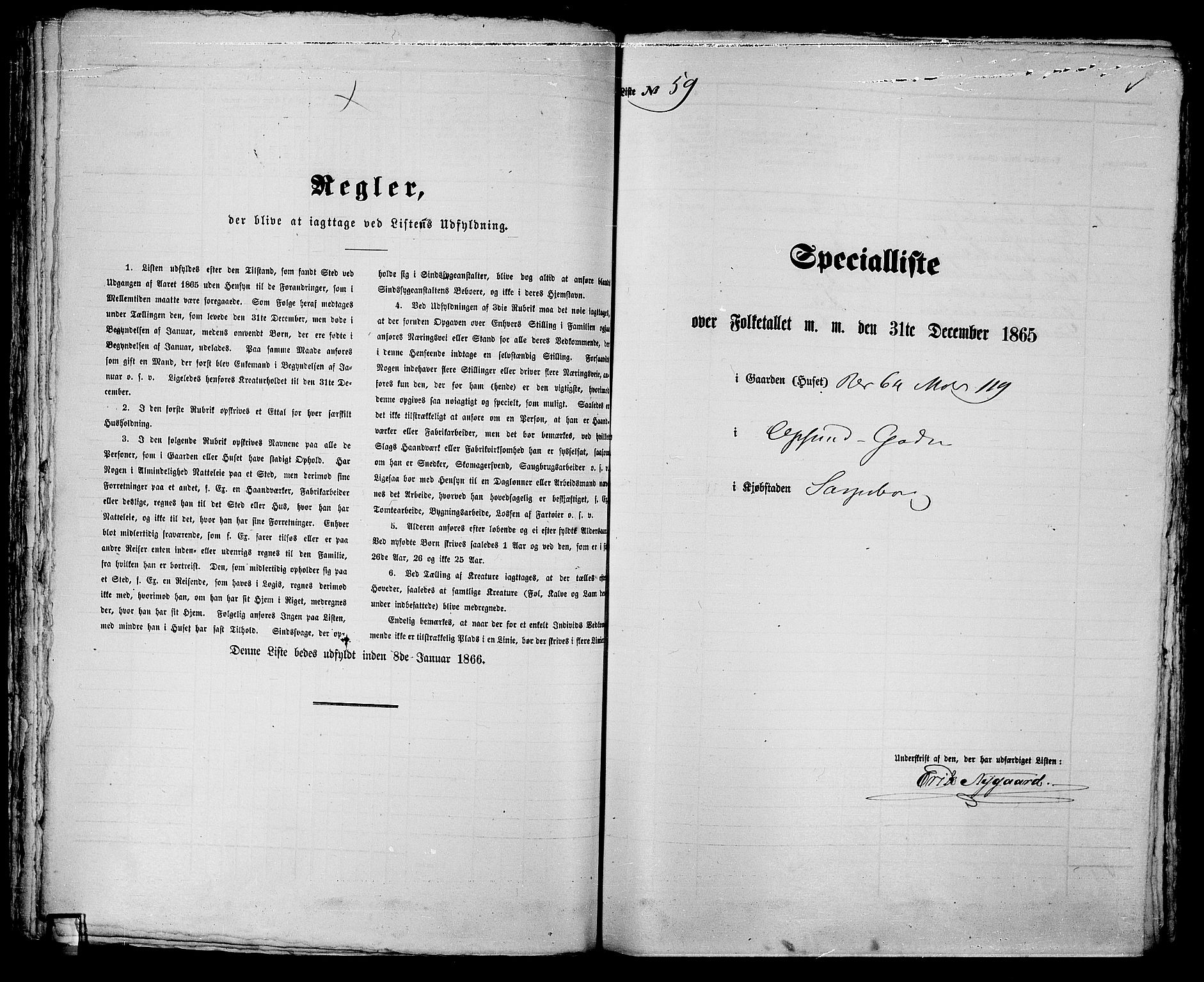 RA, 1865 census for Sarpsborg, 1865, p. 124