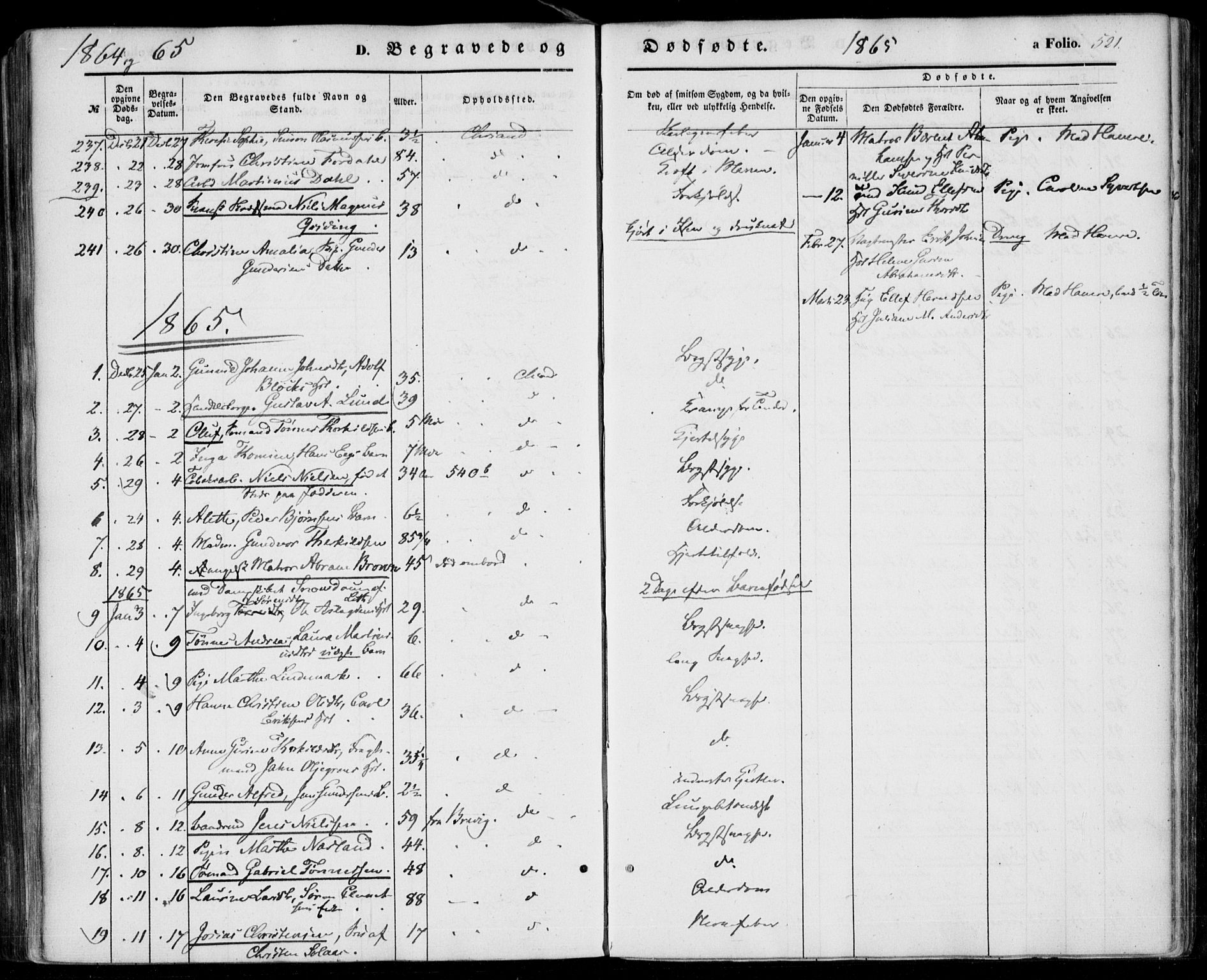 Kristiansand domprosti, SAK/1112-0006/F/Fa/L0014: Parish register (official) no. A 14, 1852-1867, p. 521