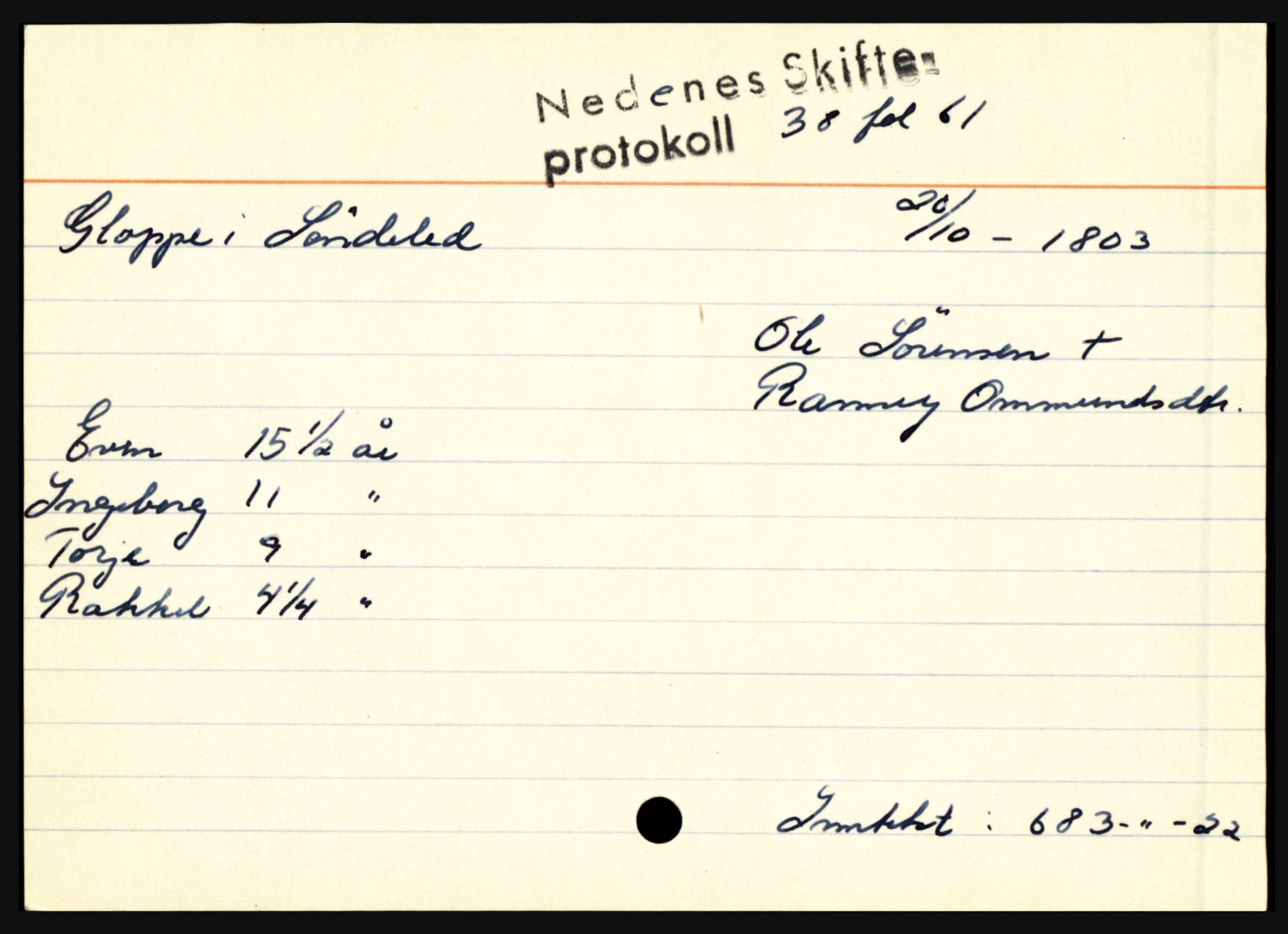 Nedenes sorenskriveri før 1824, AV/SAK-1221-0007/H, p. 9551