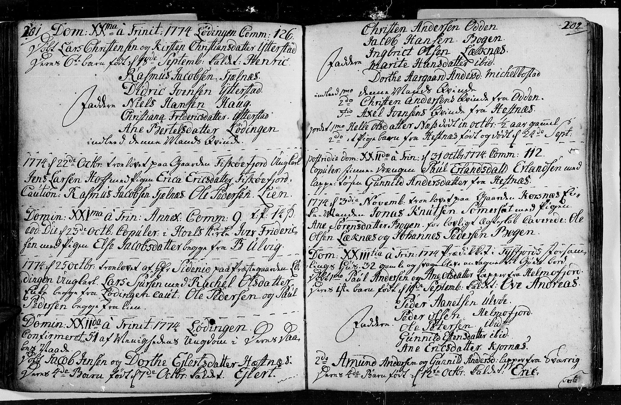 Ministerialprotokoller, klokkerbøker og fødselsregistre - Nordland, AV/SAT-A-1459/872/L1029: Parish register (official) no. 872A04, 1765-1787, p. 201-202