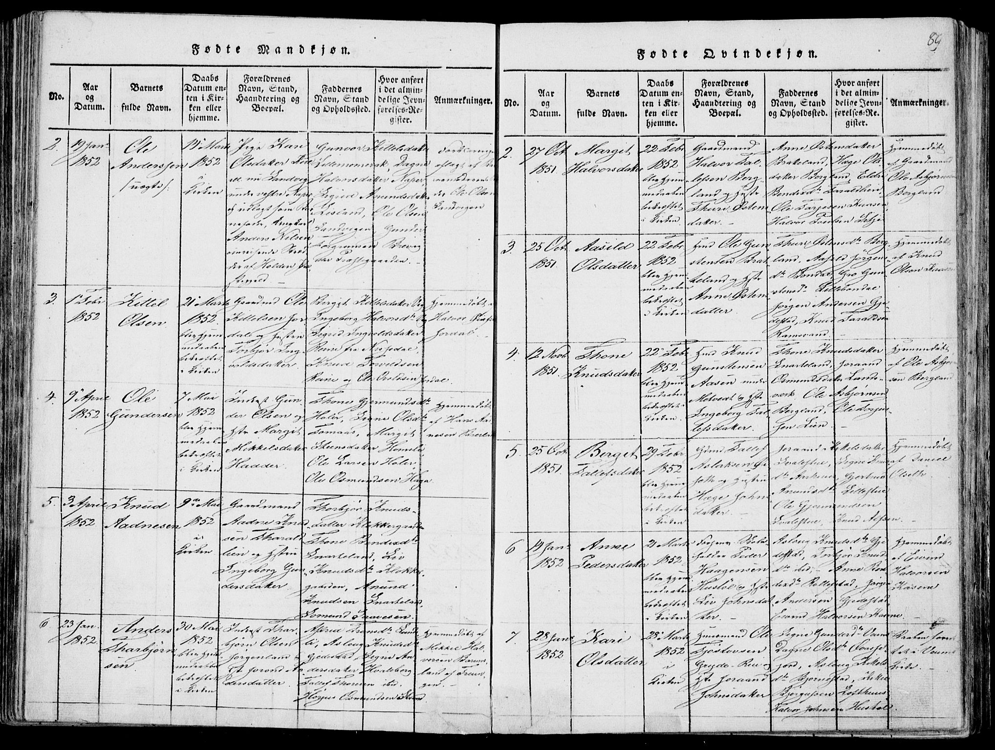 Fyresdal kirkebøker, SAKO/A-263/F/Fa/L0004: Parish register (official) no. I 4, 1815-1854, p. 89
