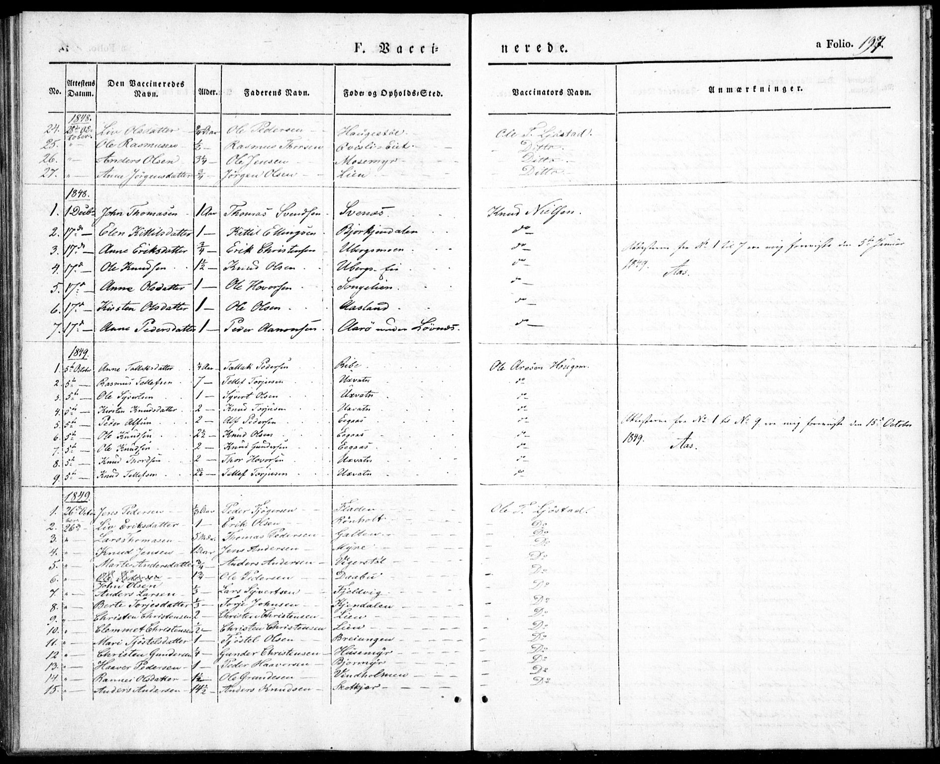 Gjerstad sokneprestkontor, SAK/1111-0014/F/Fa/Fab/L0002: Parish register (official) no. A 2, 1835-1852, p. 197