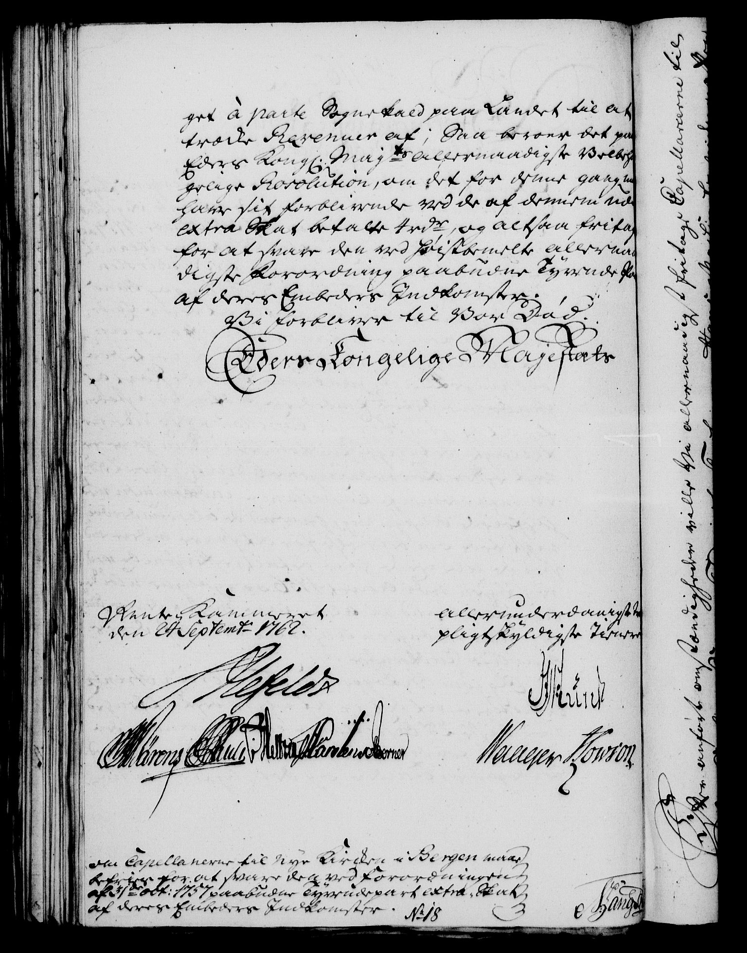 Rentekammeret, Kammerkanselliet, AV/RA-EA-3111/G/Gf/Gfa/L0044: Norsk relasjons- og resolusjonsprotokoll (merket RK 52.44), 1762, p. 439