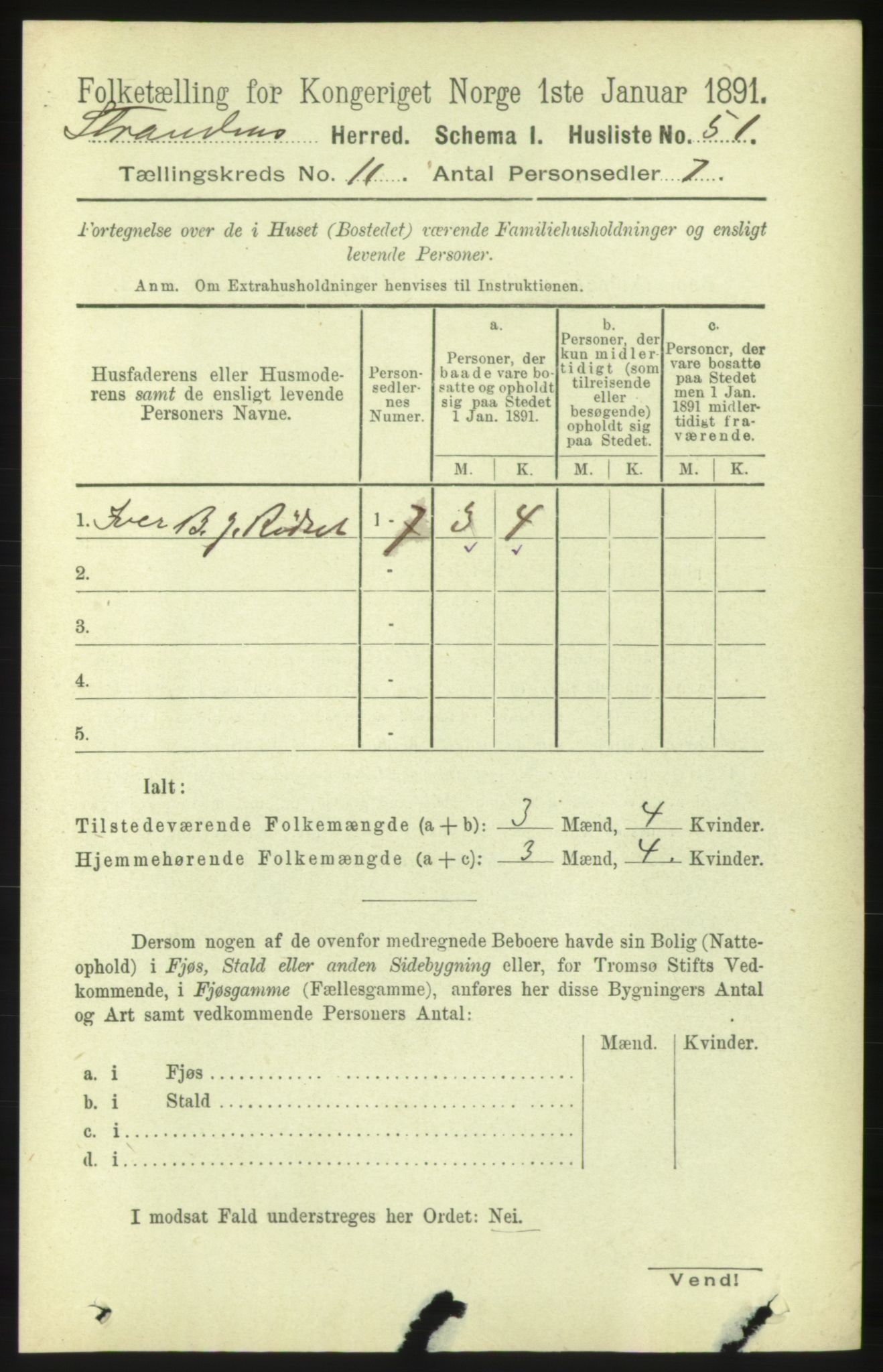 RA, 1891 census for 1525 Stranda, 1891, p. 2472