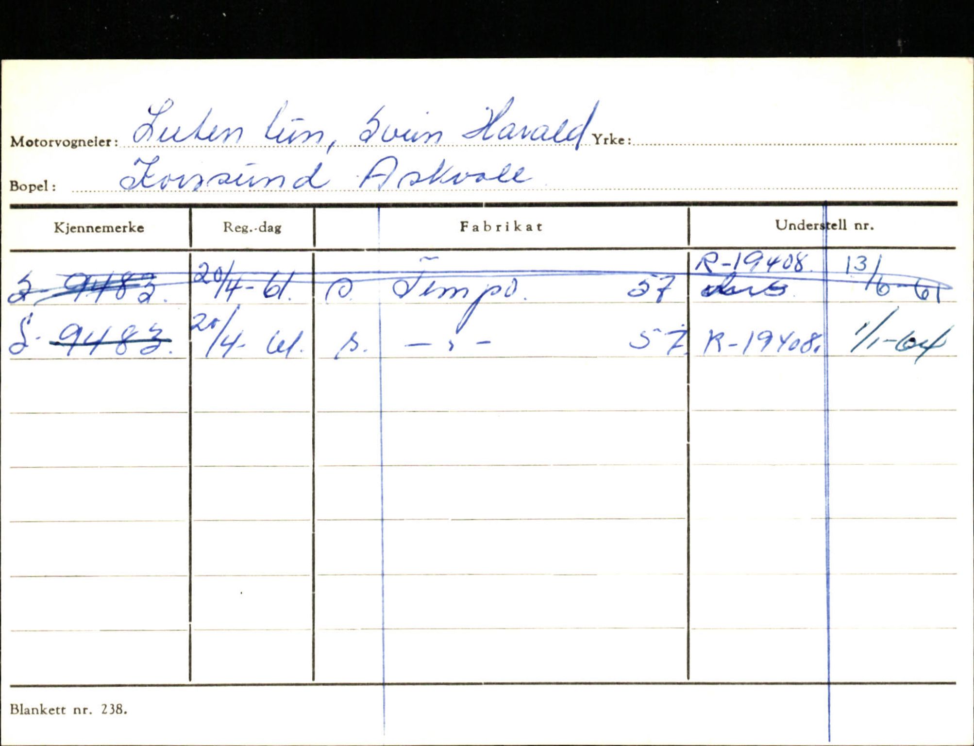 Statens vegvesen, Sogn og Fjordane vegkontor, AV/SAB-A-5301/4/F/L0132: Eigarregister Askvoll A-Å. Balestrand A-Å, 1945-1975, p. 814