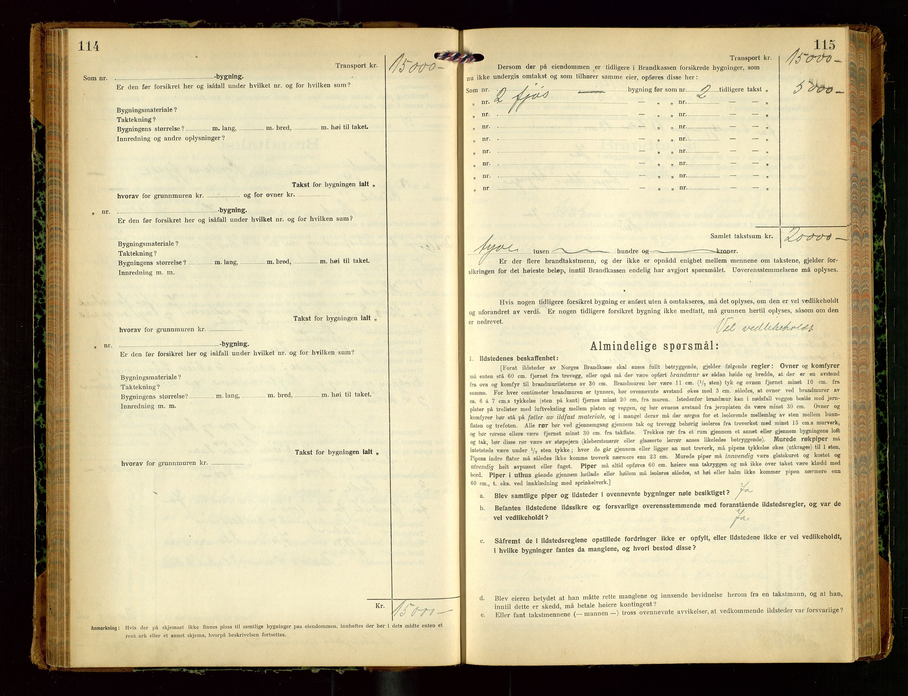 Lund lensmannskontor, SAST/A-100303/Gob/L0004: "Brandtakstprotokol", 1921-1929, p. 114-115