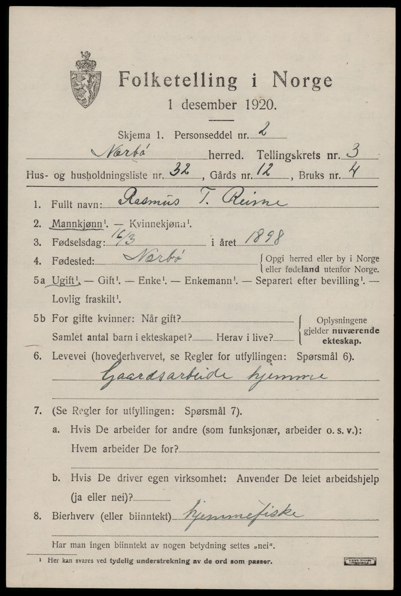 SAST, 1920 census for Nærbø, 1920, p. 2549