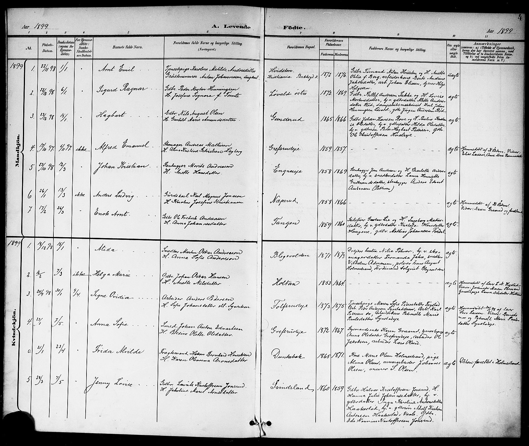 Botne kirkebøker, AV/SAKO-A-340/G/Ga/L0004: Parish register (copy) no. I 4, 1899-1915, p. 4