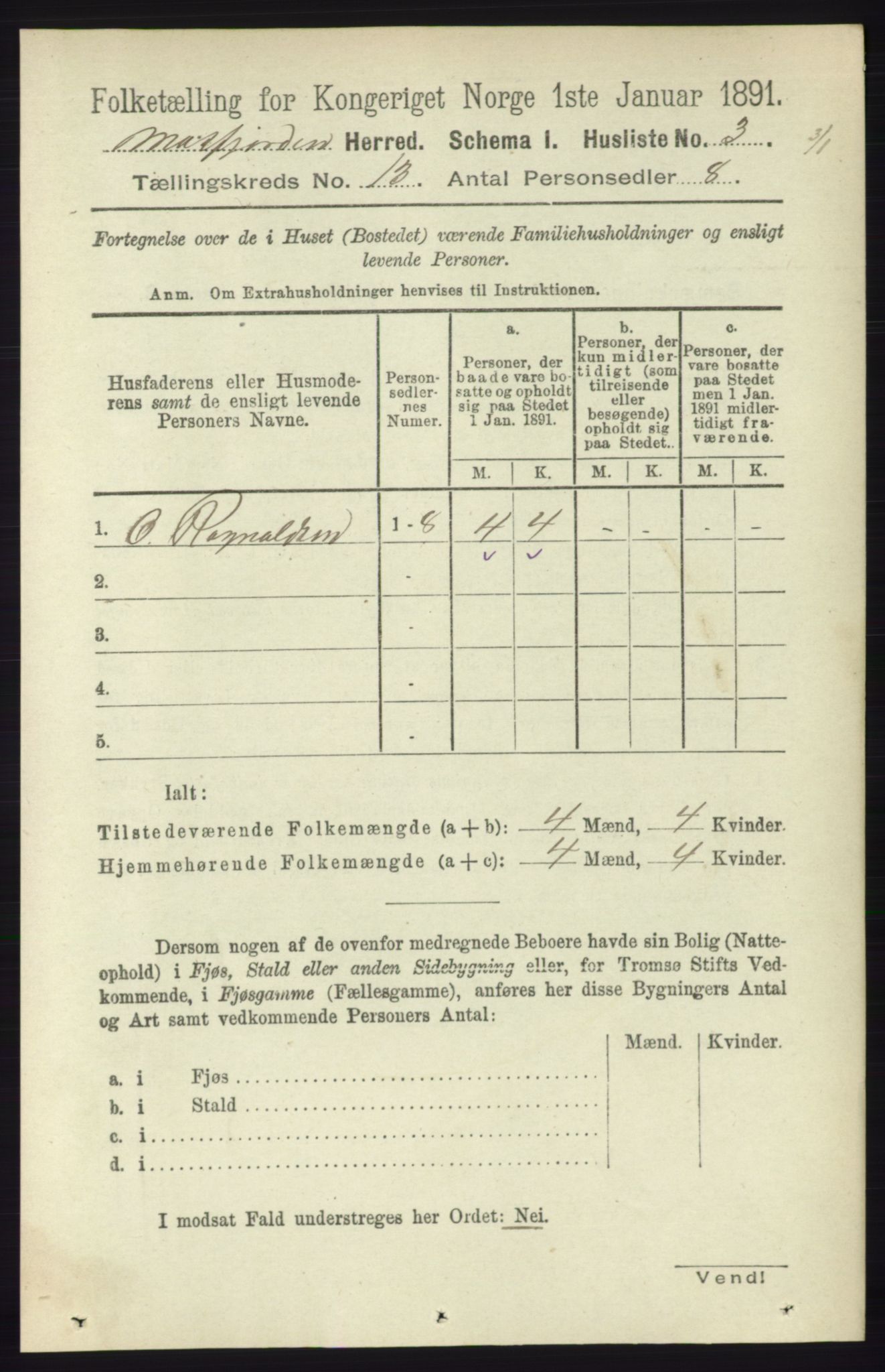 RA, 1891 census for 1266 Masfjorden, 1891, p. 2605