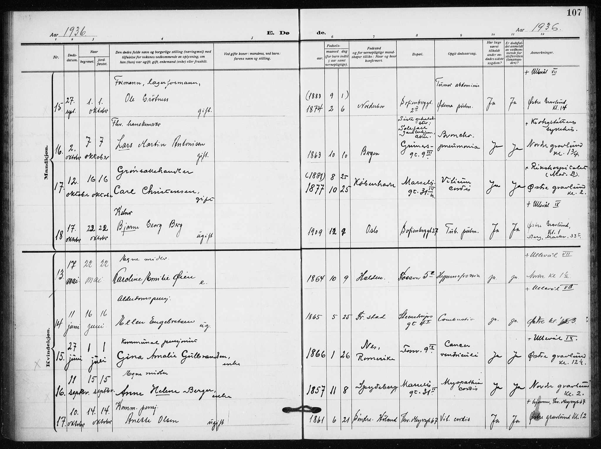 Hauge prestekontor Kirkebøker, AV/SAO-A-10849/F/Fa/L0005: Parish register (official) no. 5, 1917-1938, p. 107