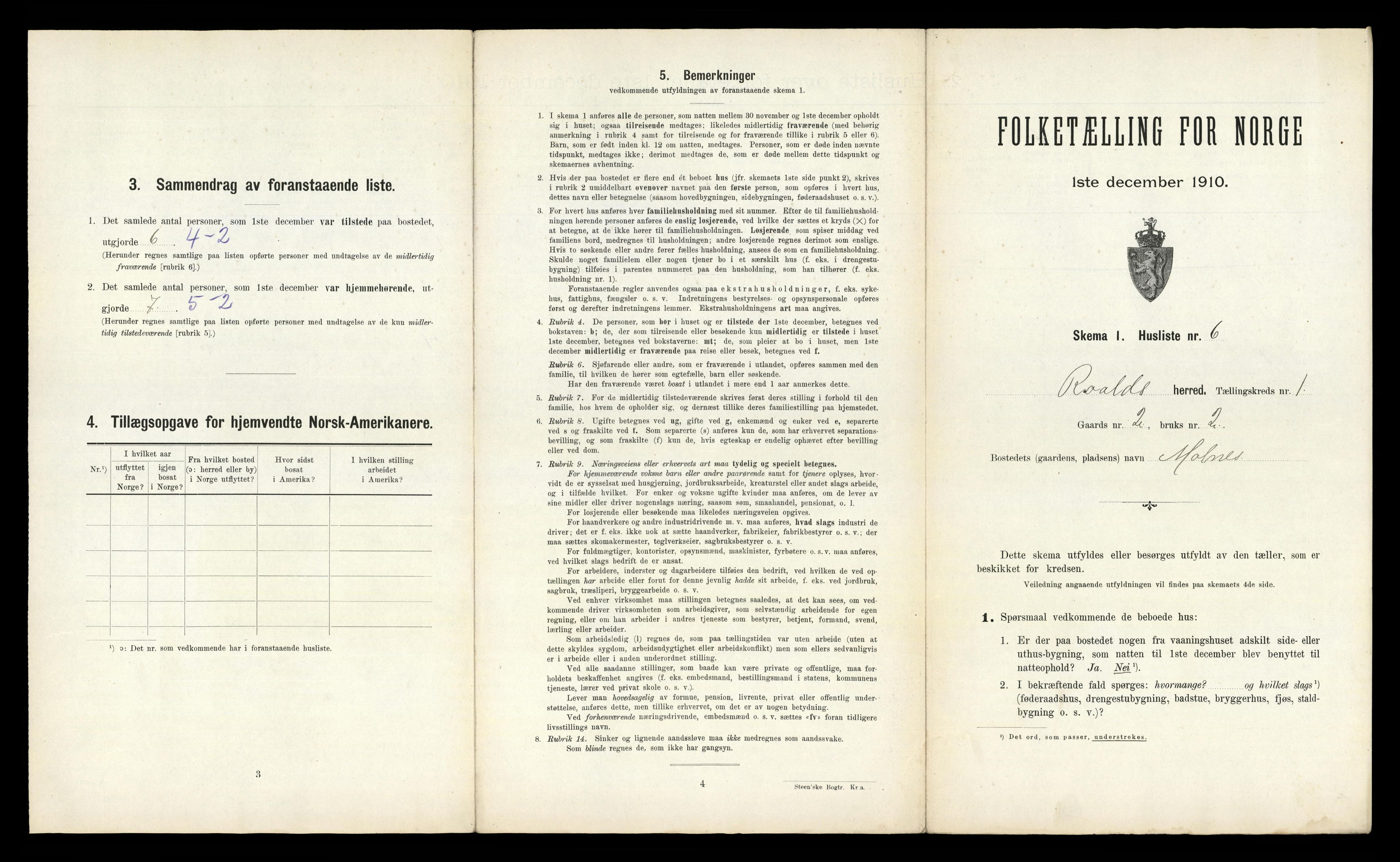 RA, 1910 census for Roald, 1910, p. 24