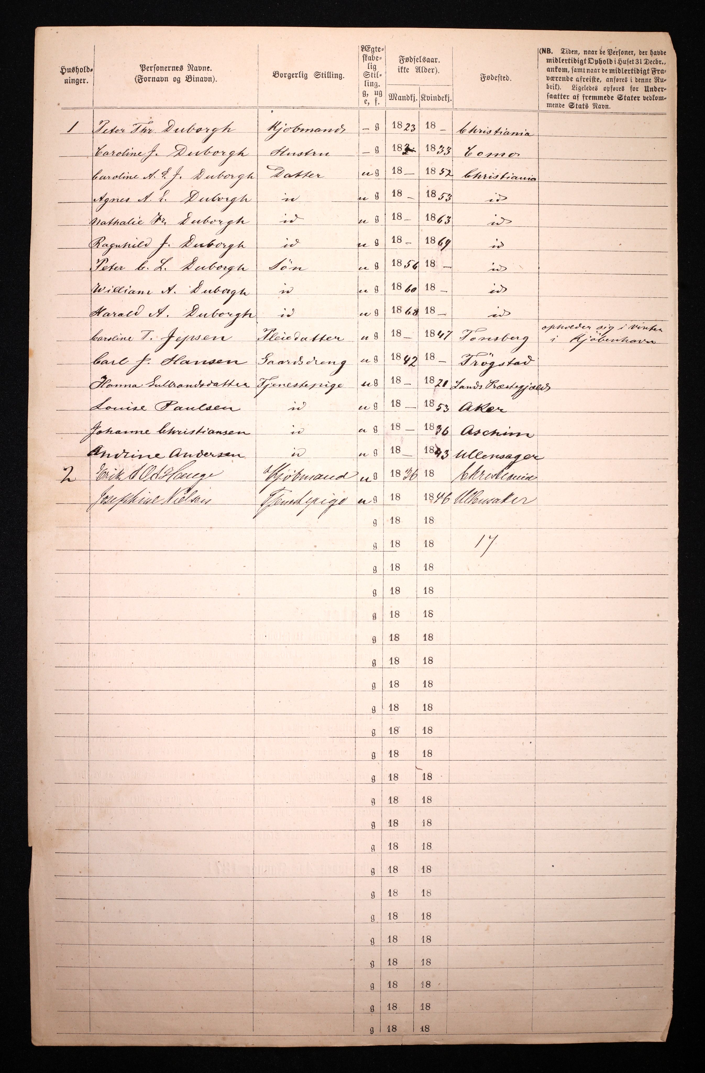 RA, 1870 census for 0301 Kristiania, 1870, p. 3603