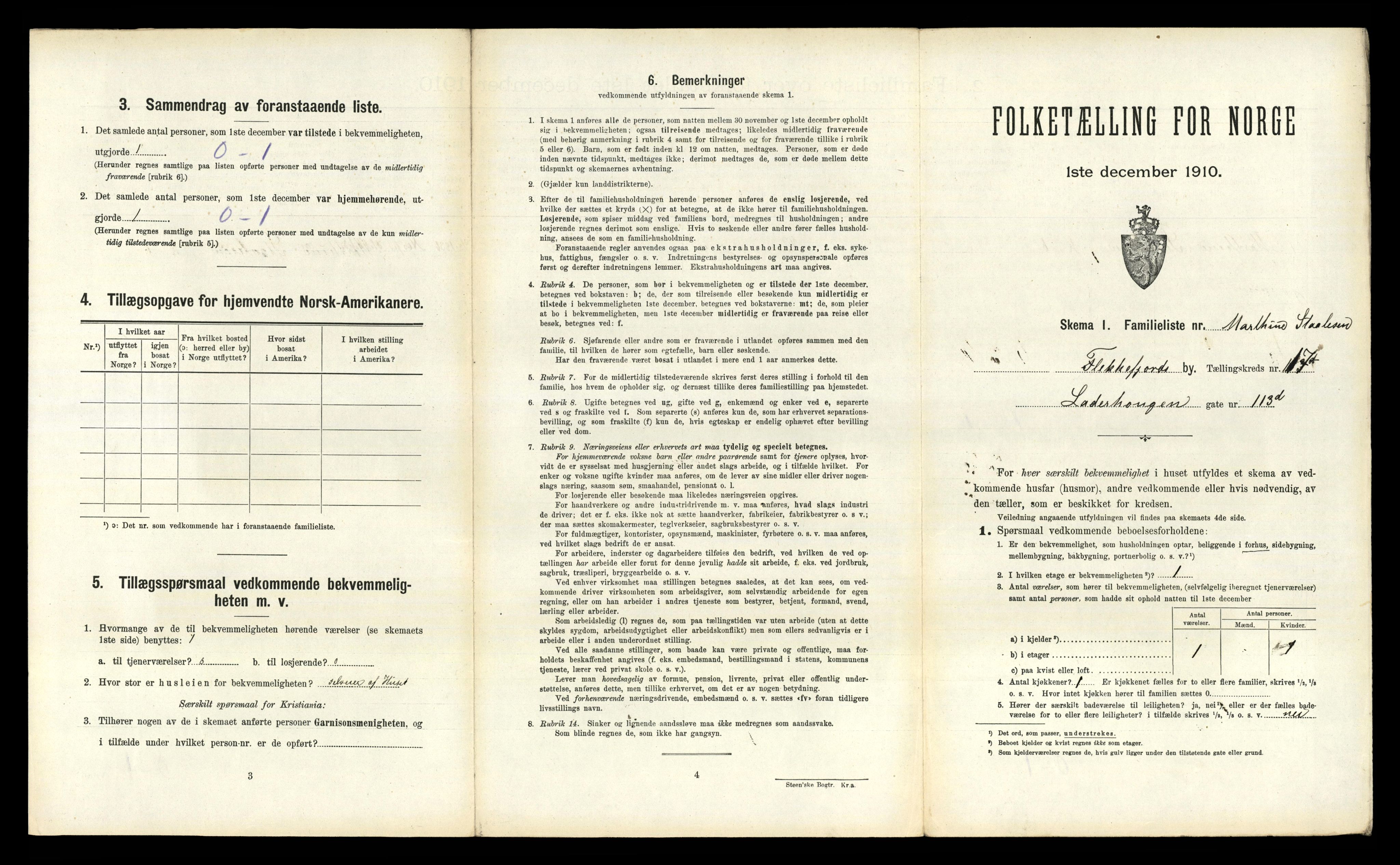 RA, 1910 census for Flekkefjord, 1910, p. 1414