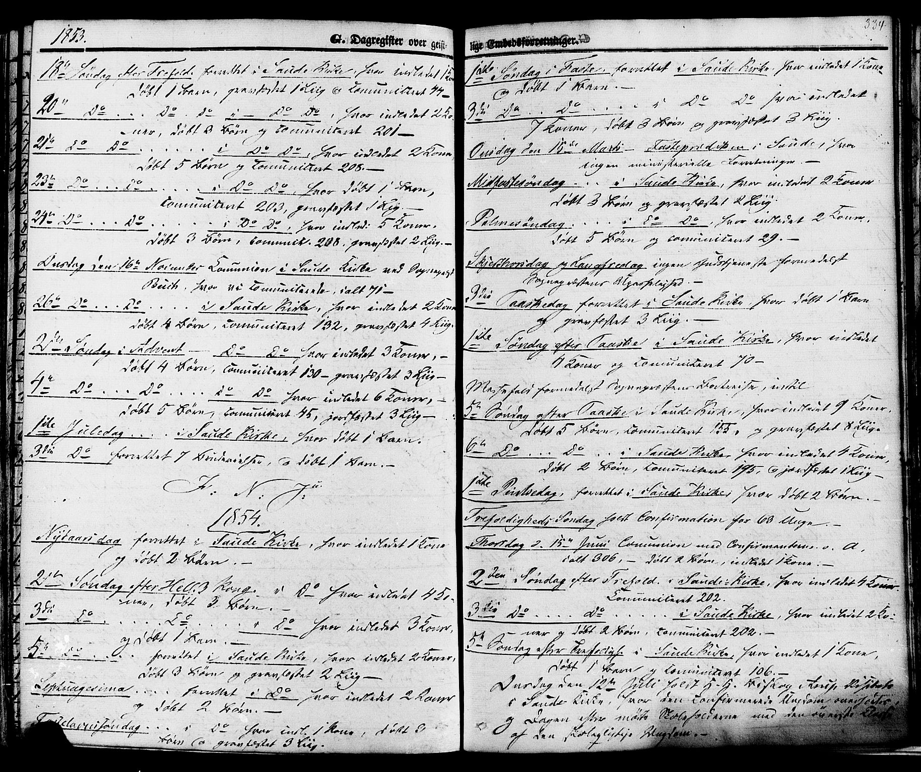 Sauherad kirkebøker, SAKO/A-298/F/Fa/L0007: Parish register (official) no. I 7, 1851-1873, p. 334