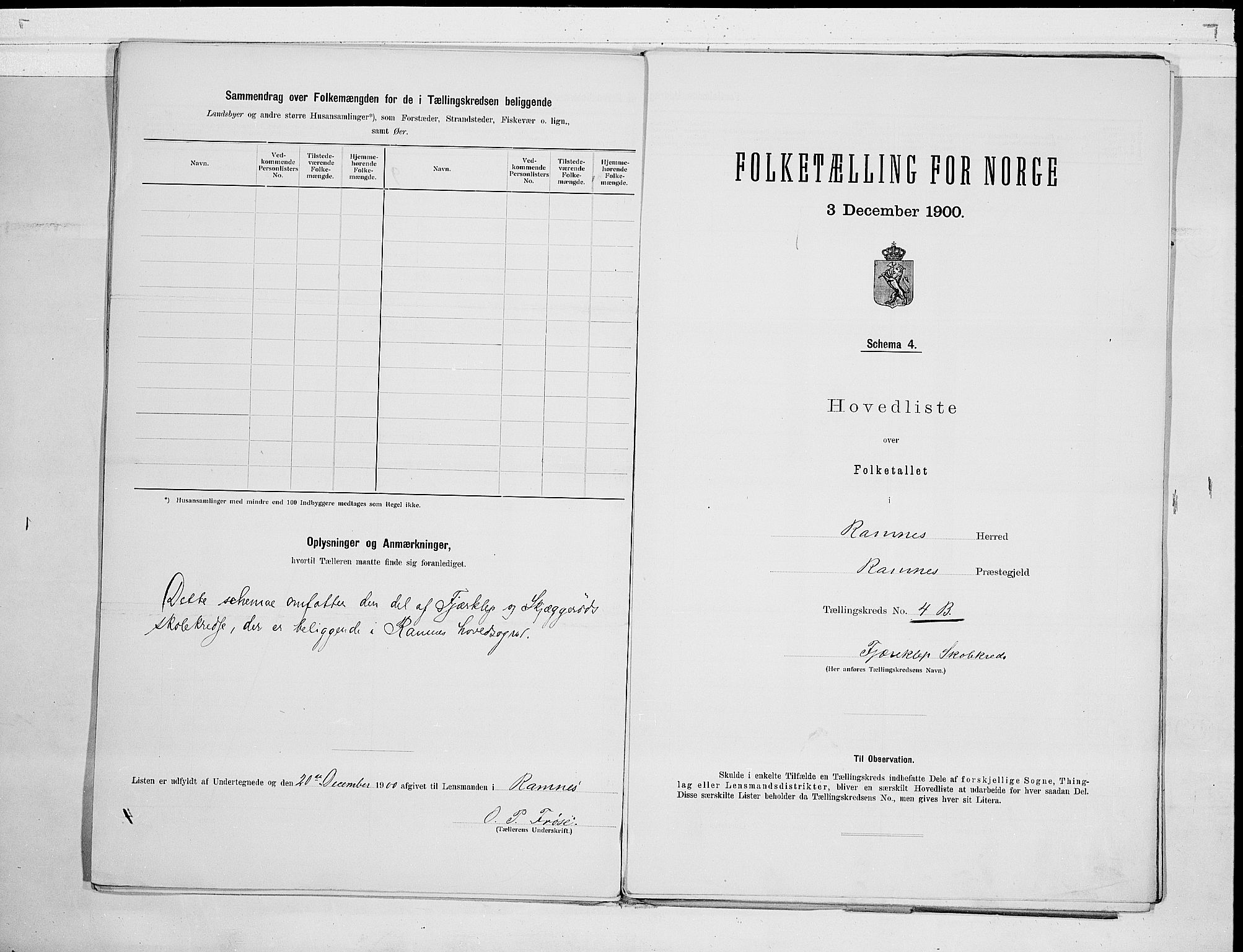 RA, 1900 census for Ramnes, 1900, p. 10