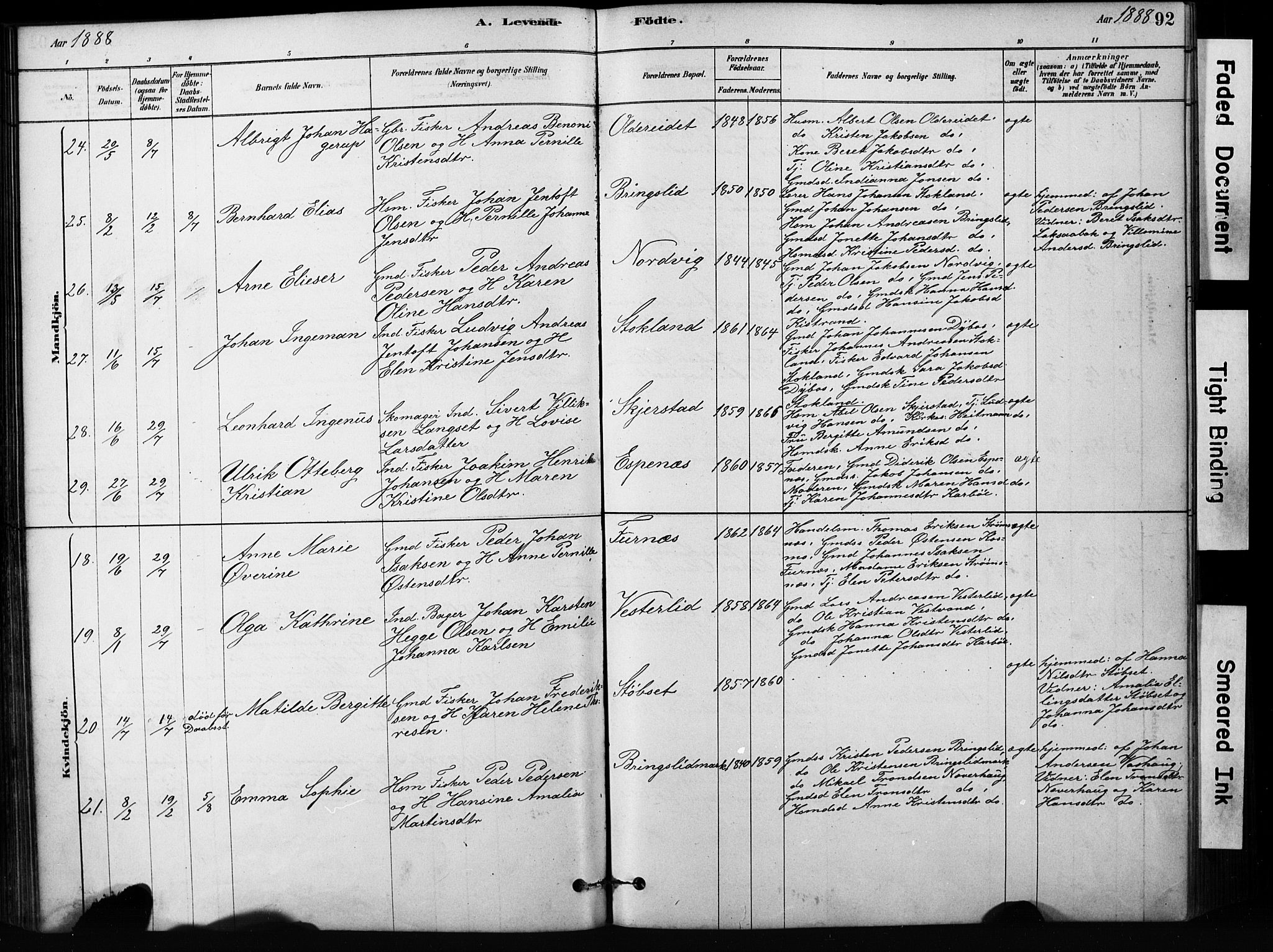 Ministerialprotokoller, klokkerbøker og fødselsregistre - Nordland, AV/SAT-A-1459/852/L0754: Parish register (copy) no. 852C05, 1878-1894, p. 92