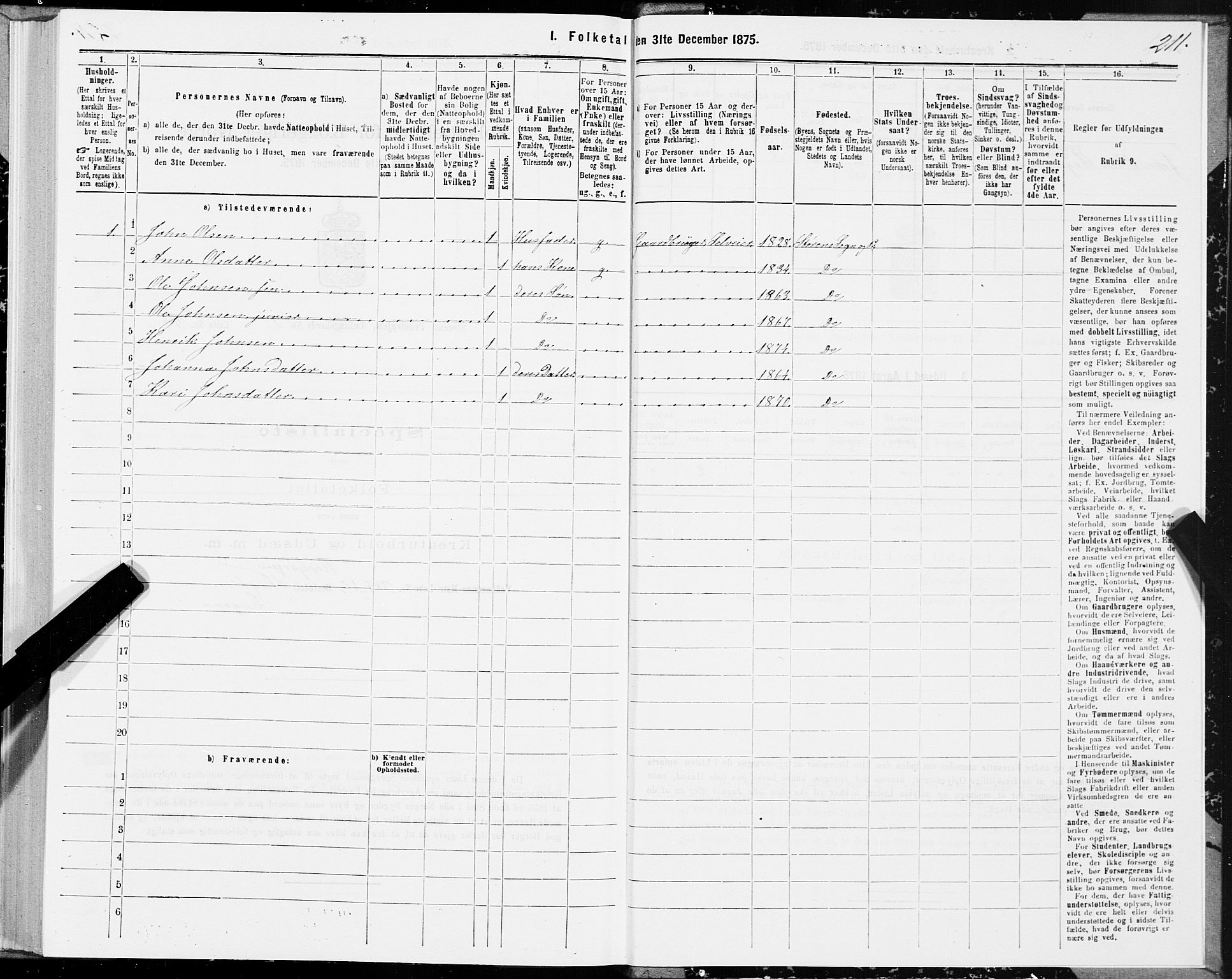 SAT, 1875 census for 1648P Støren, 1875, p. 1211