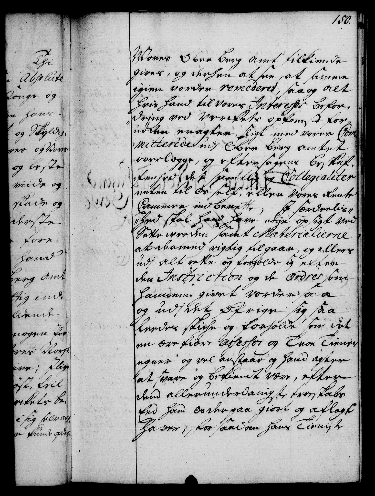 Rentekammeret, Kammerkanselliet, RA/EA-3111/G/Gg/Gge/L0002: Norsk bestallingsprotokoll med register (merket RK 53.26), 1730-1744, p. 150