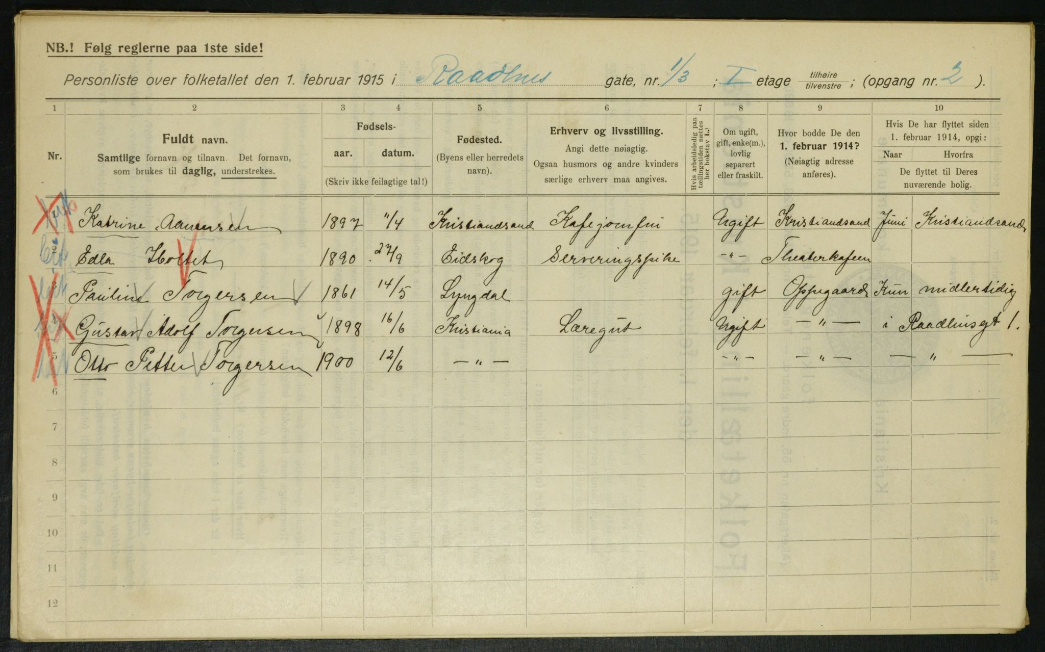 OBA, Municipal Census 1915 for Kristiania, 1915, p. 85775